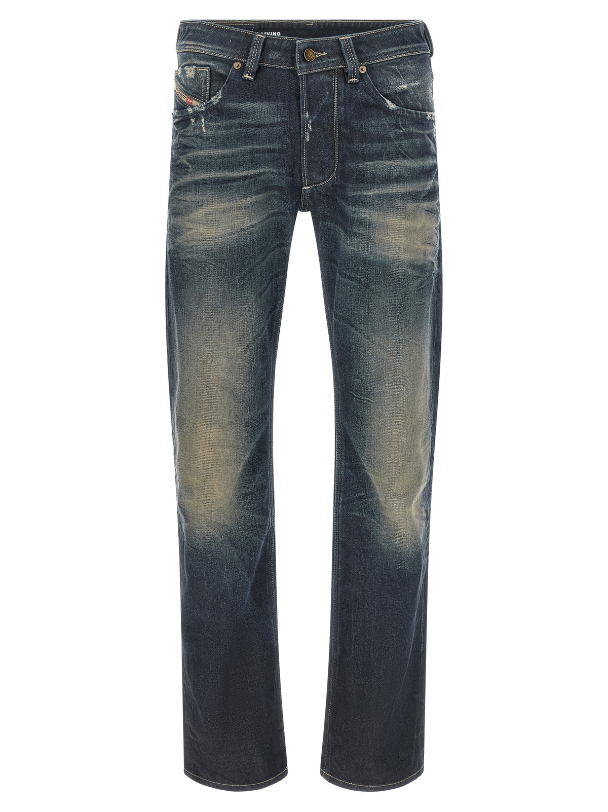 Diesel Blue Cotton Straight-Leg Men's Jeans