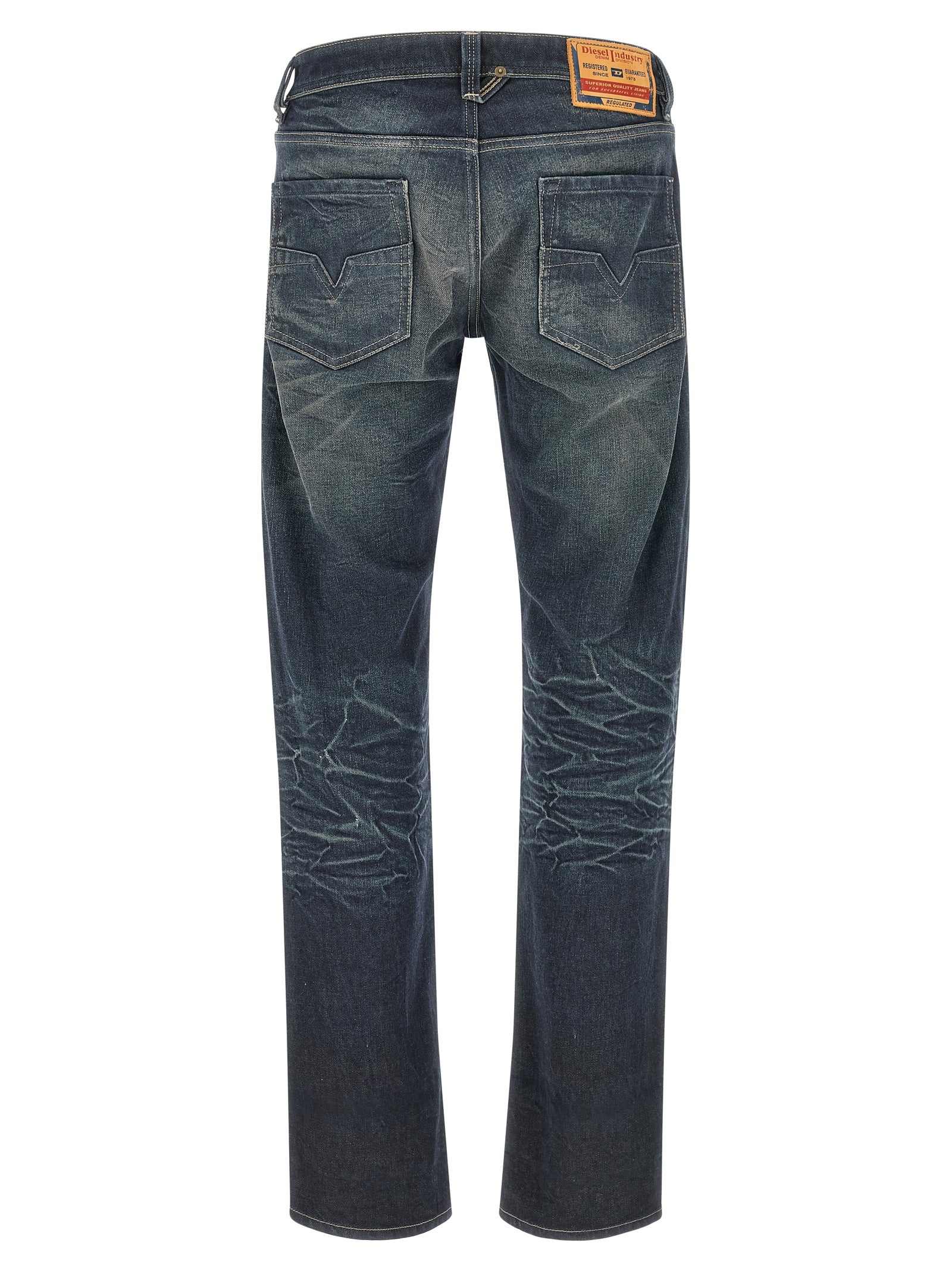 Diesel Blue Cotton Straight-Leg Men's Jeans
