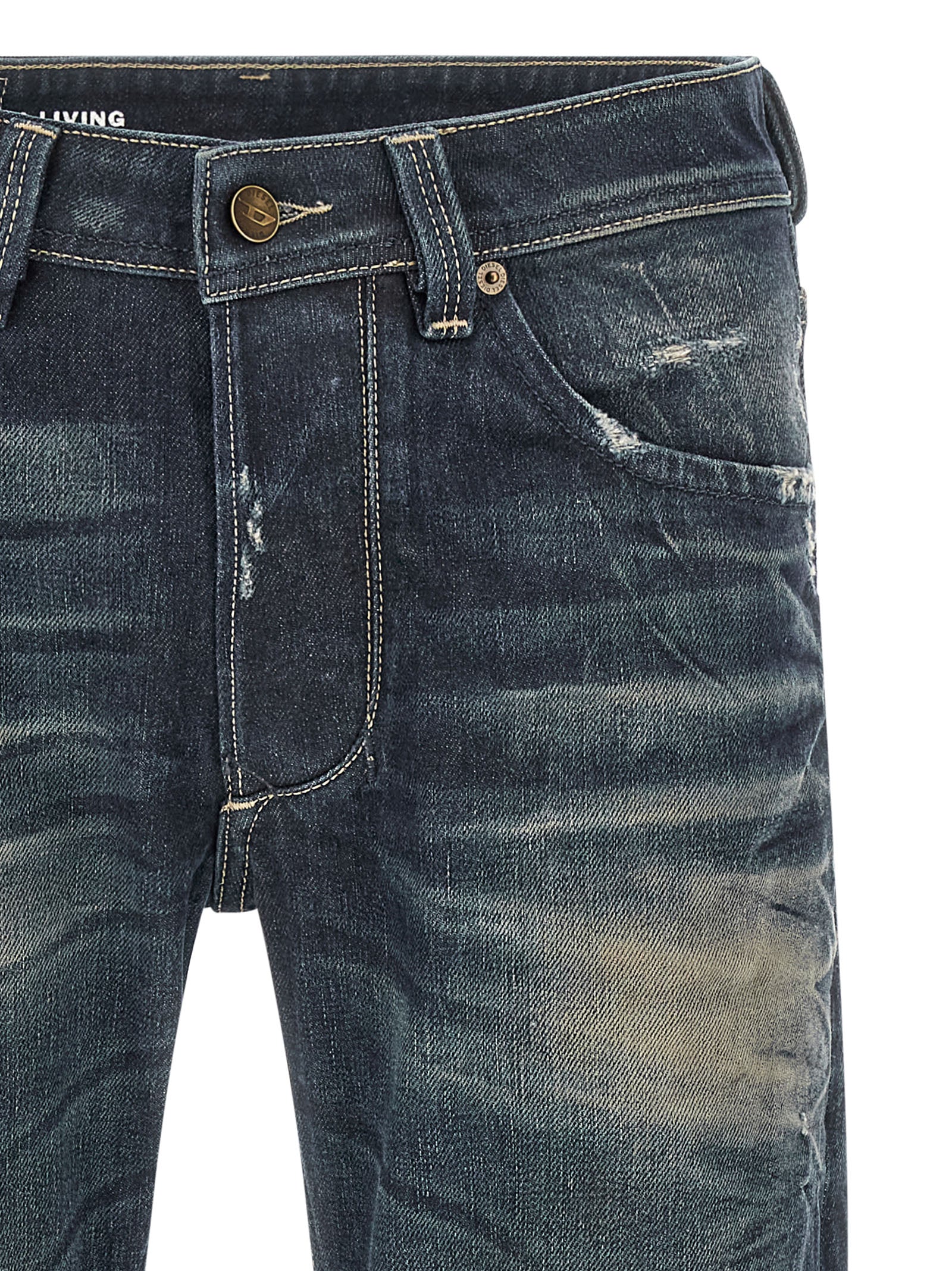 Diesel Blue Cotton Straight-Leg Men's Jeans