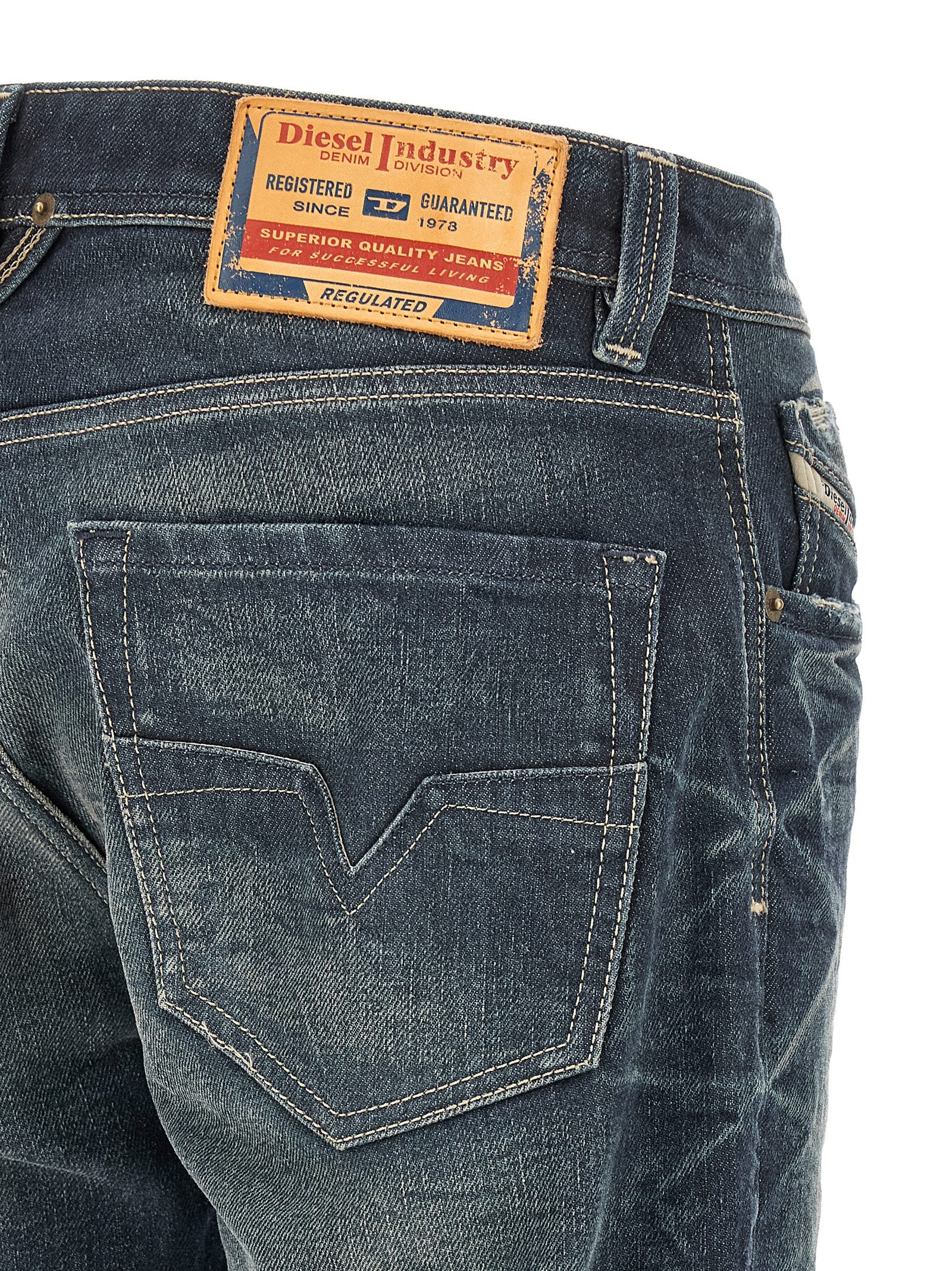 Diesel Blue Cotton Straight-Leg Men's Jeans