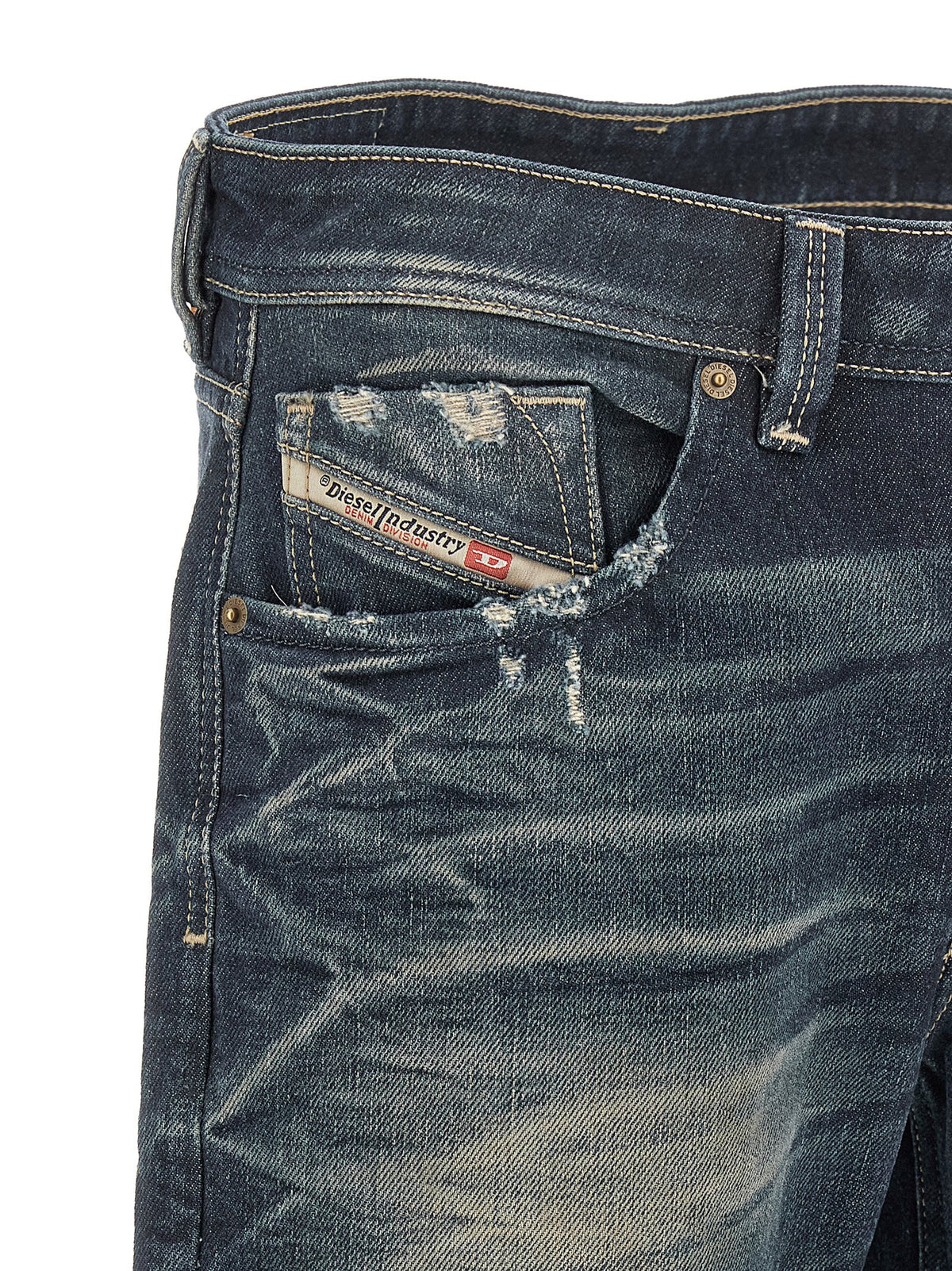 Diesel Blue Cotton Straight-Leg Men's Jeans