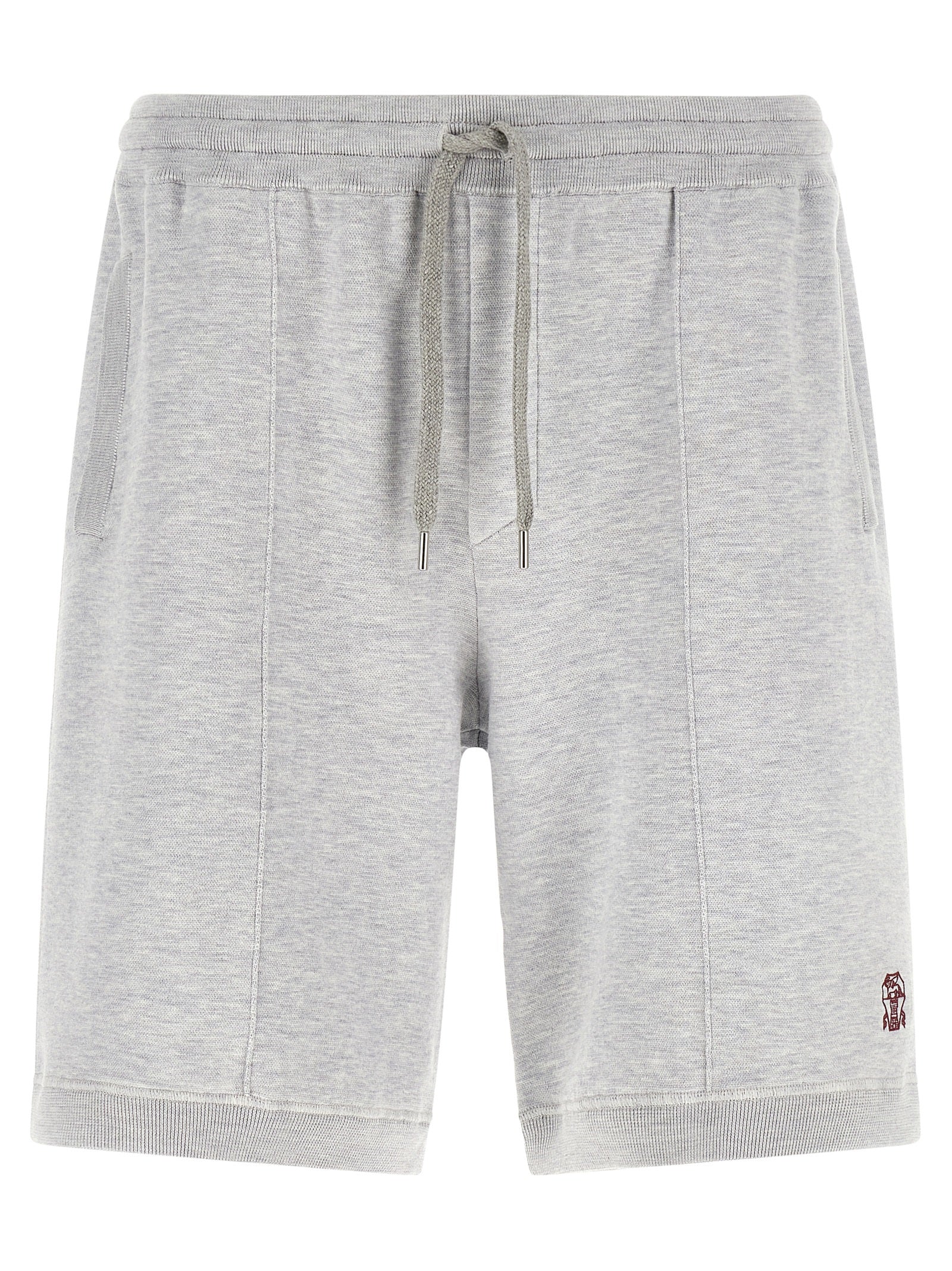 Brunello Cucinelli Gray Silk Bermuda Men's Shorts