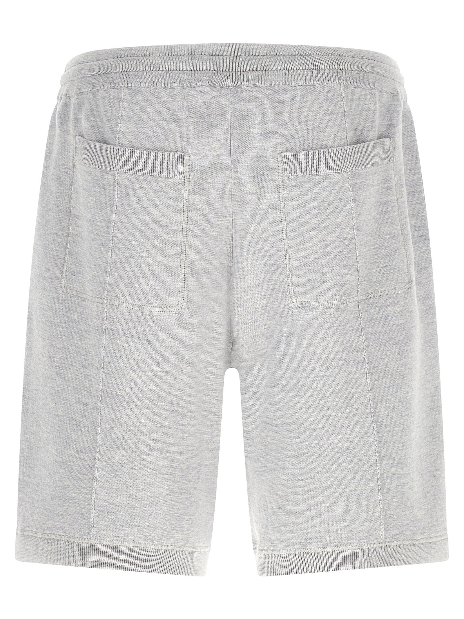 Brunello Cucinelli Gray Silk Bermuda Men's Shorts