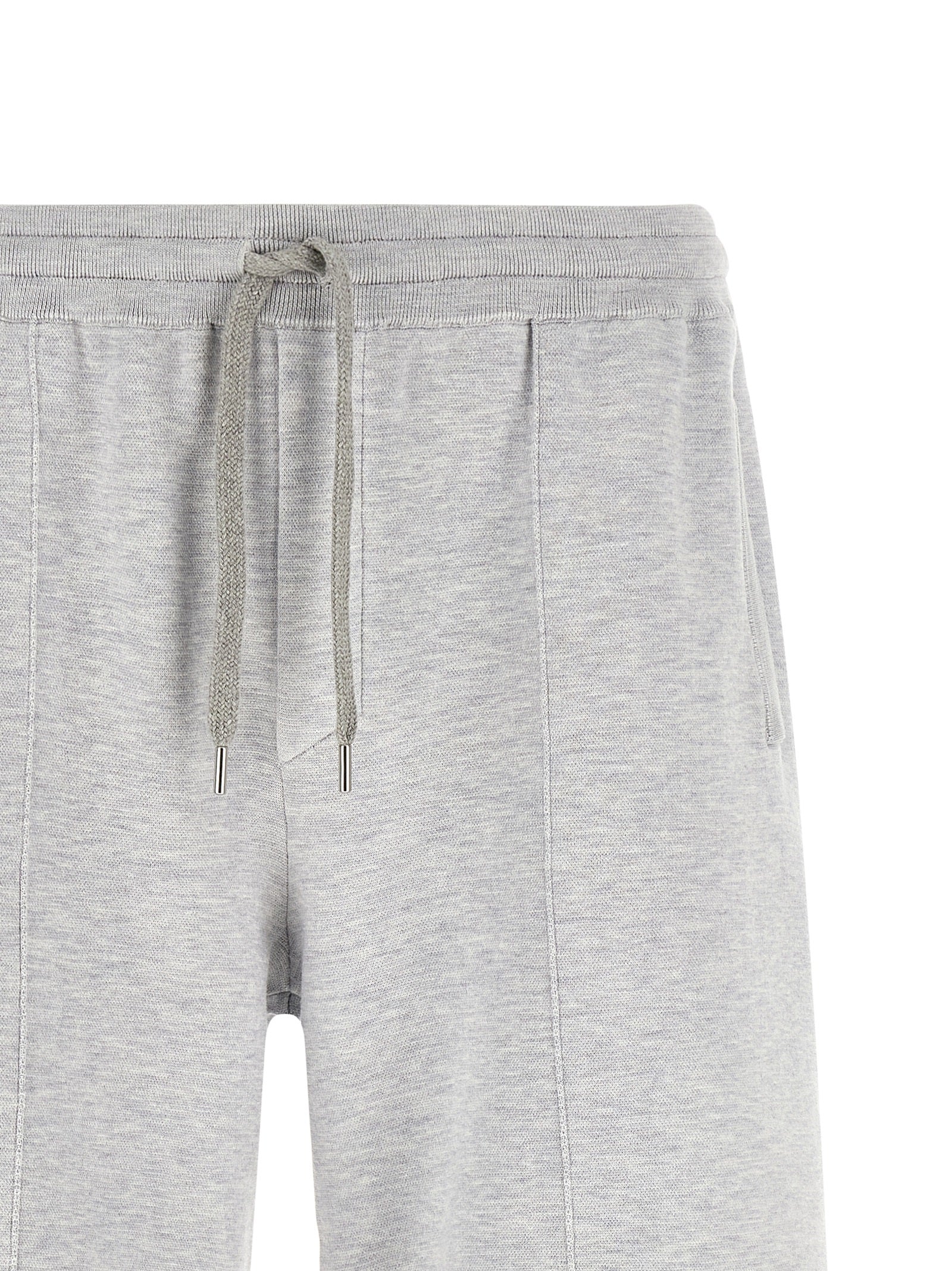 Brunello Cucinelli Gray Silk Bermuda Men's Shorts