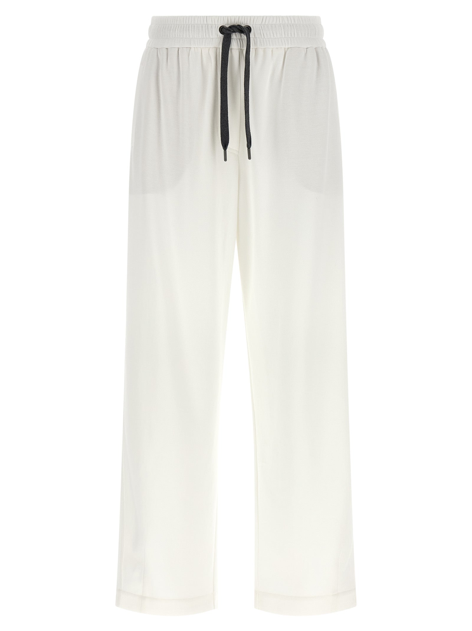 Brunello Cucinelli White Cotton Joggers (Workout Women's Pants)