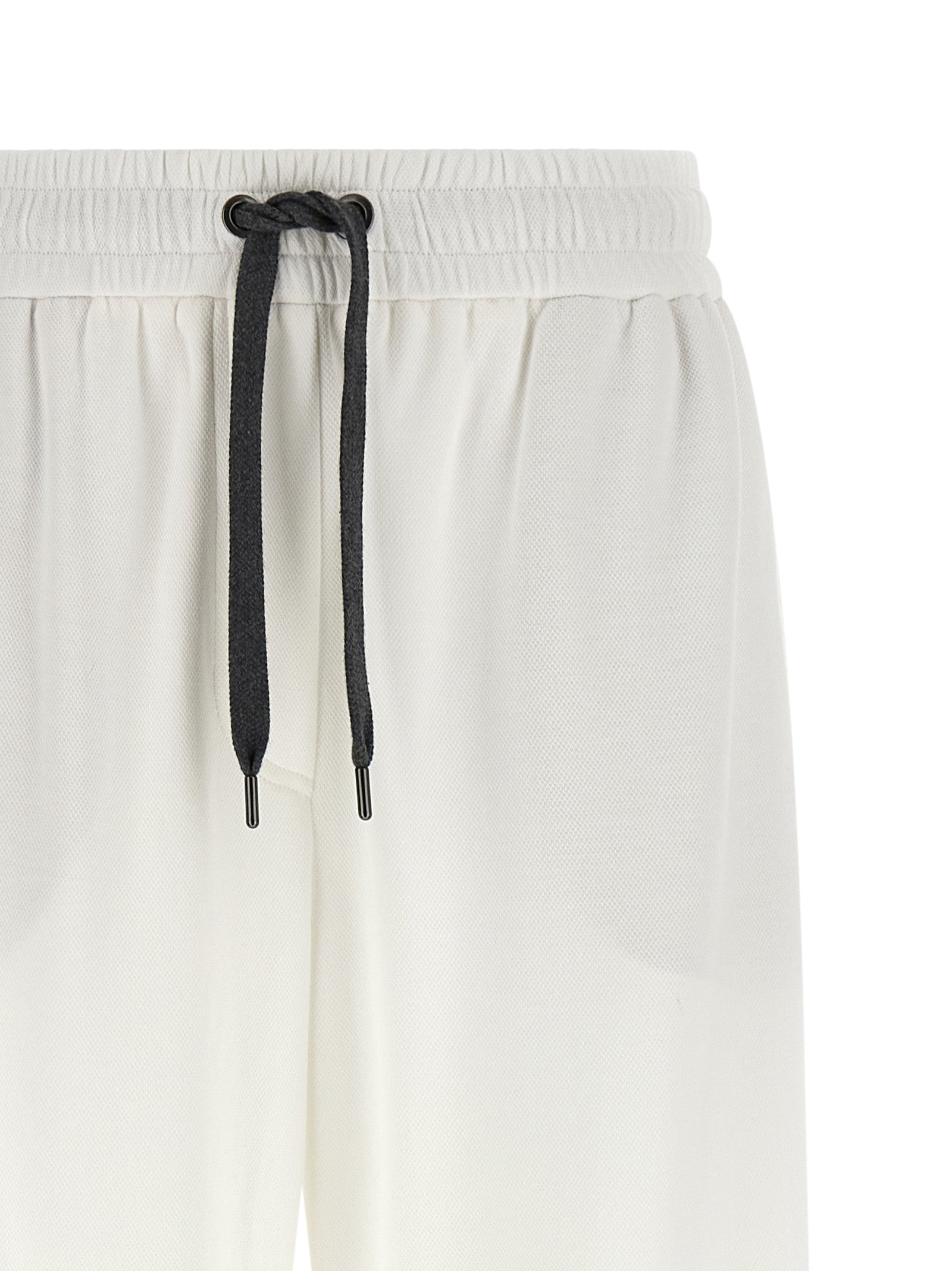 Brunello Cucinelli White Cotton Joggers (Workout Women's Pants)