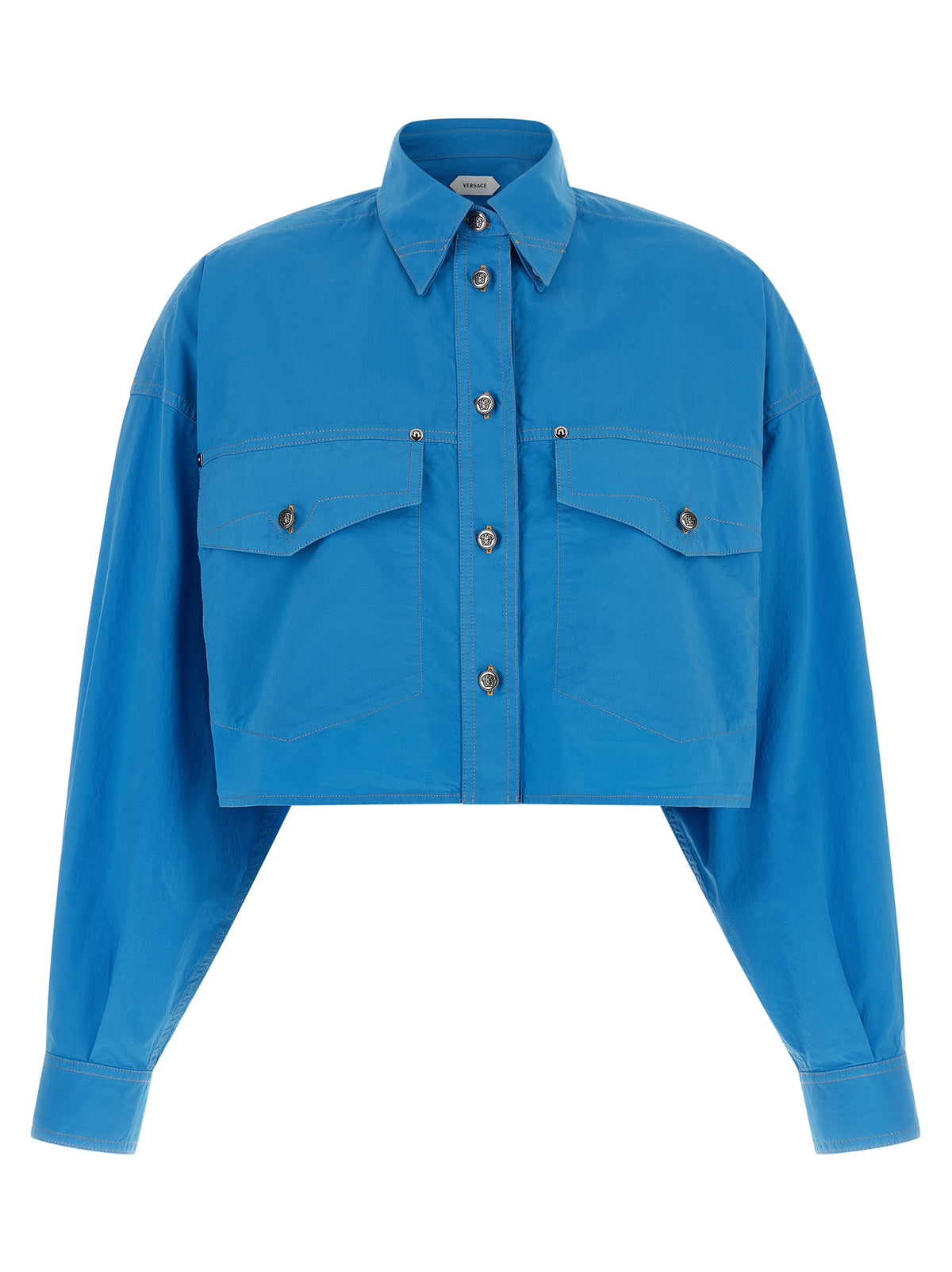 Versace Blue Cotton Women's Blouse