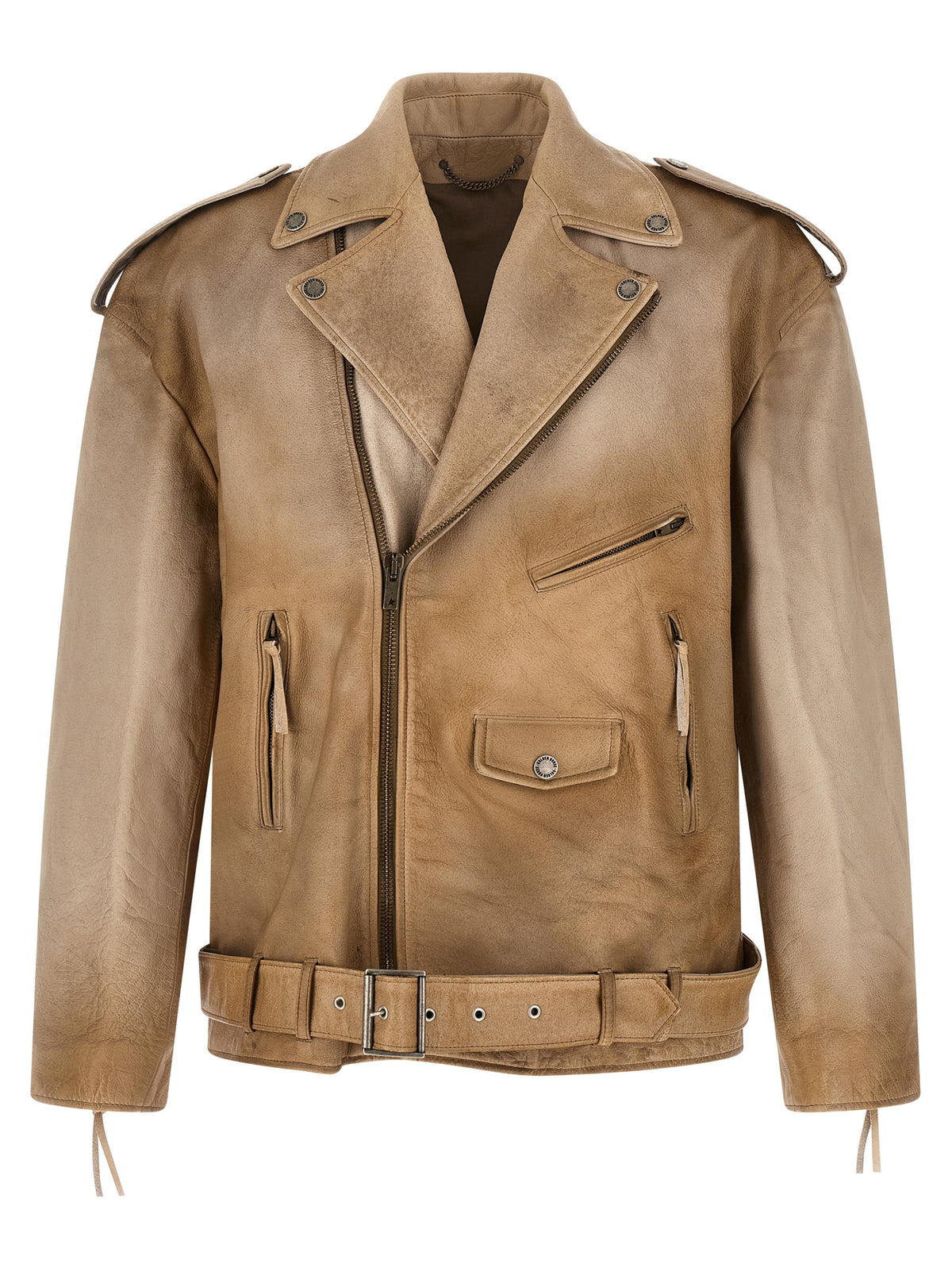 Golden Goose Beige Buffalo Leather Leather Men's Jacket