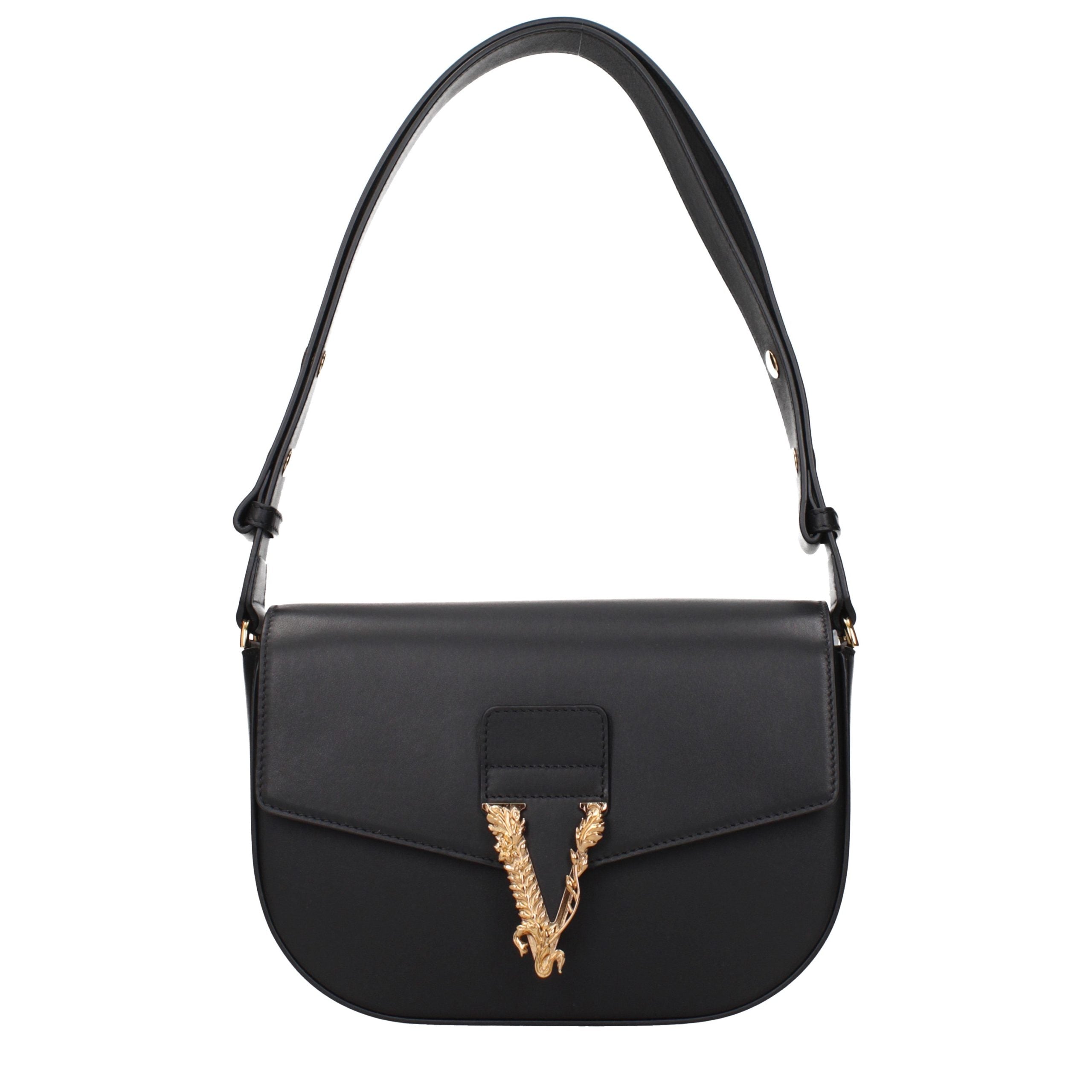Versace Black Leather Crossbody Women's Bag