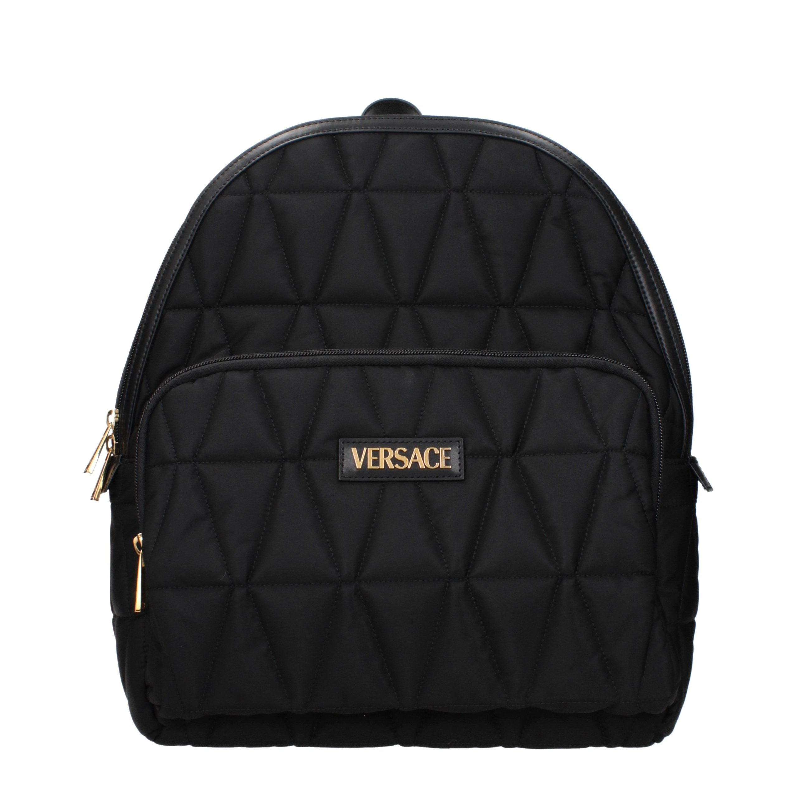 Versace Black Fabric Men's Backpack