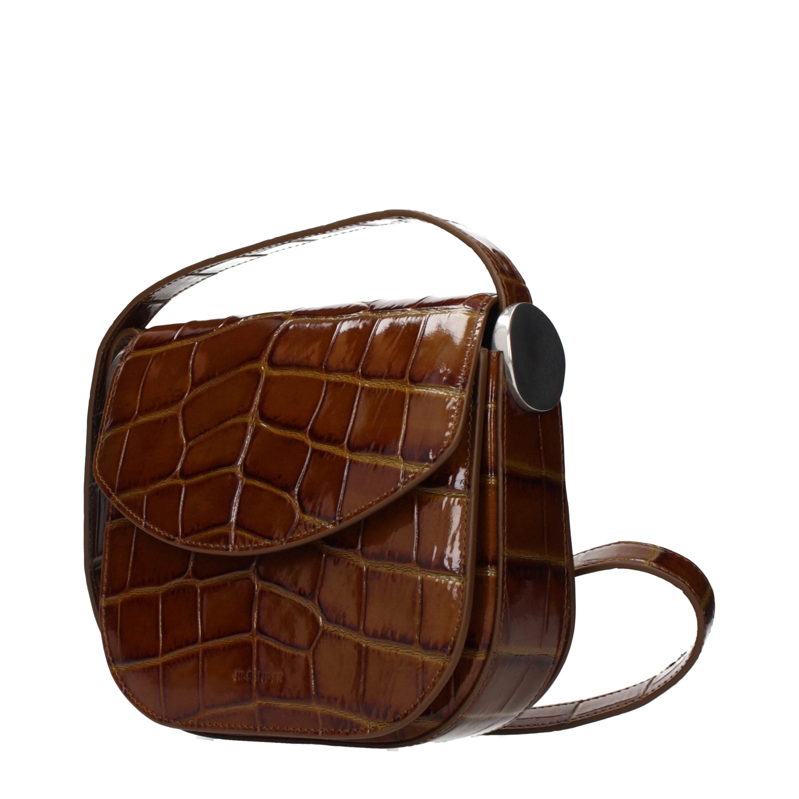 Jil Sander Brown Leather Crossbody Women's Bag