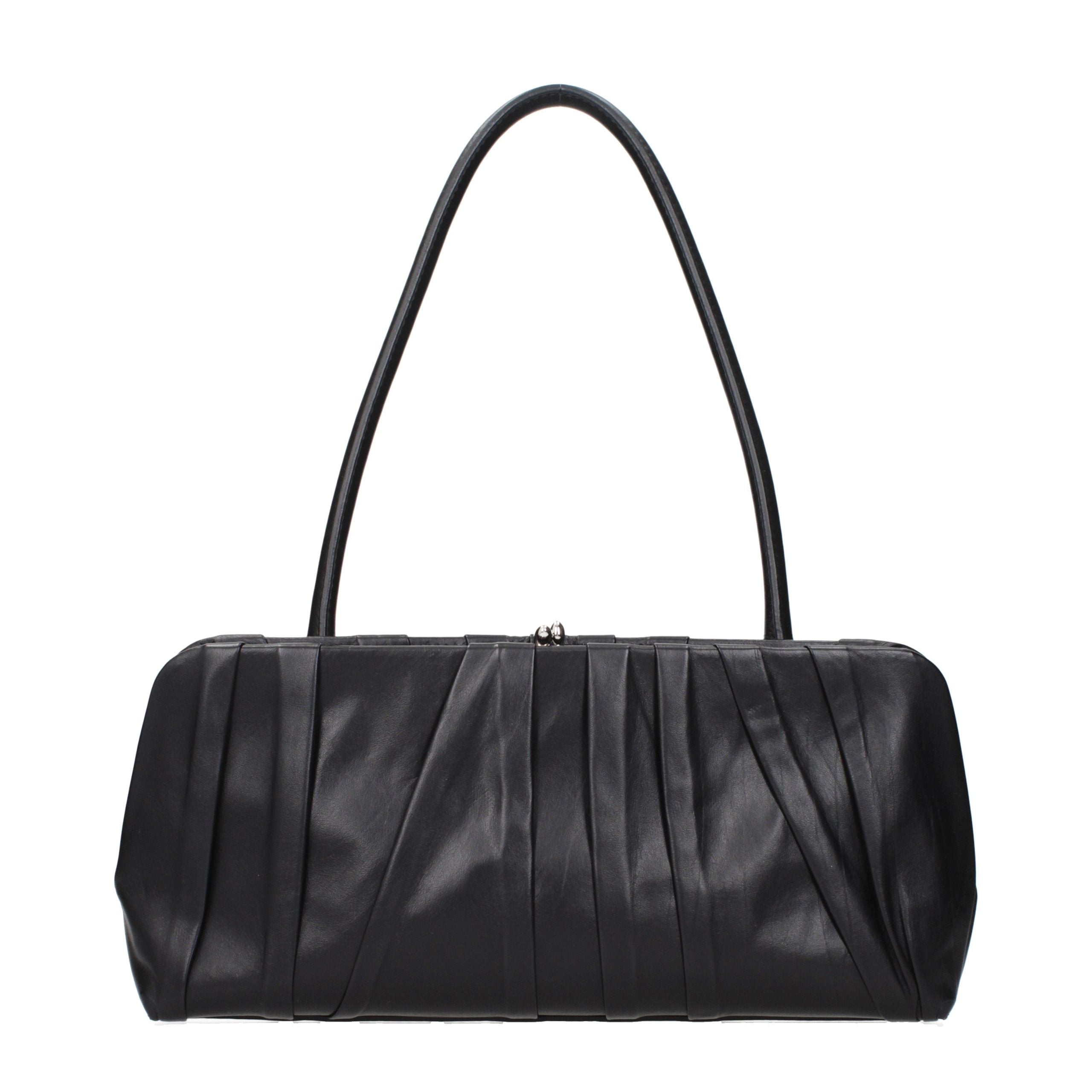 Jil Sander Black Leather Shoulder Women's Bag