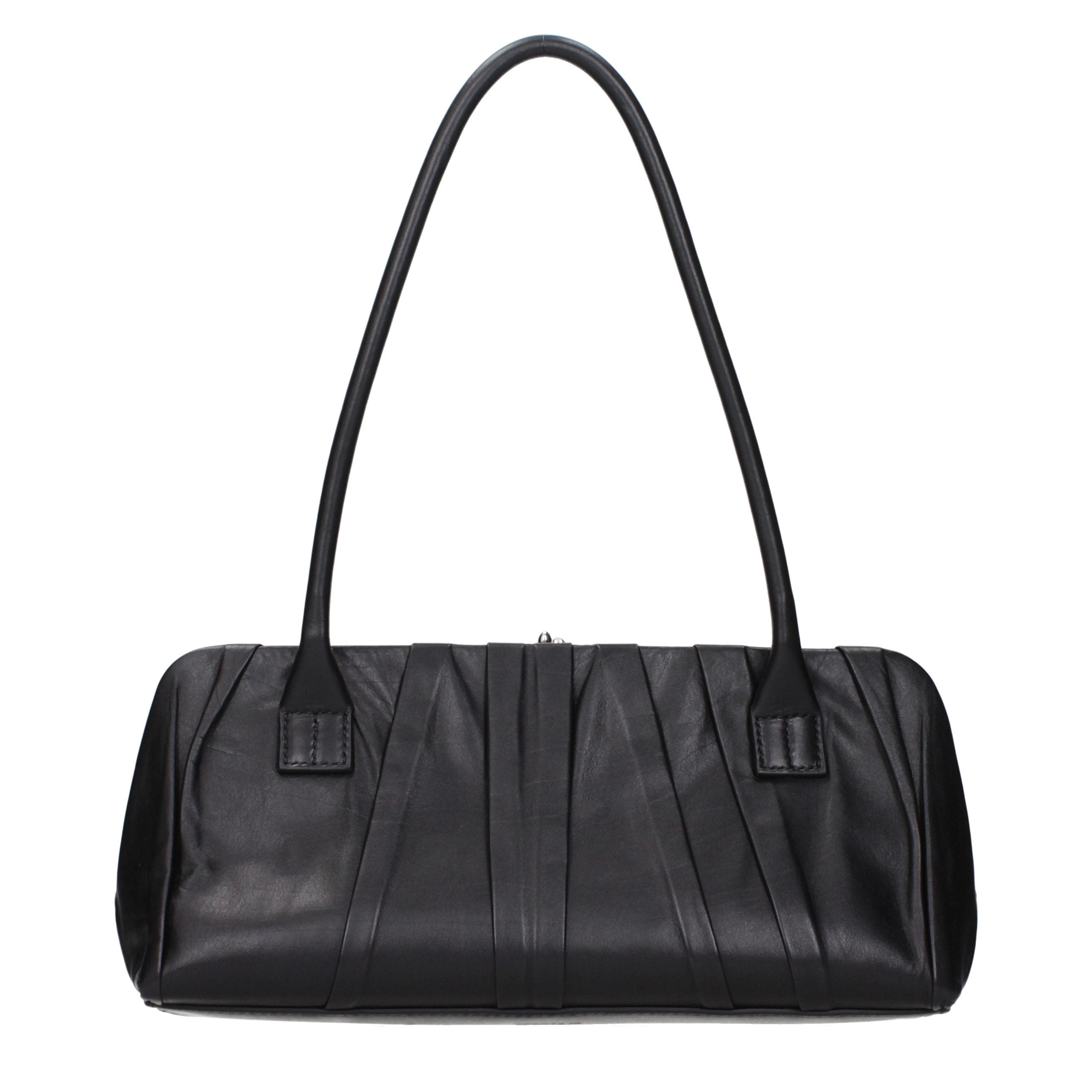 Jil Sander Black Leather Shoulder Women's Bag