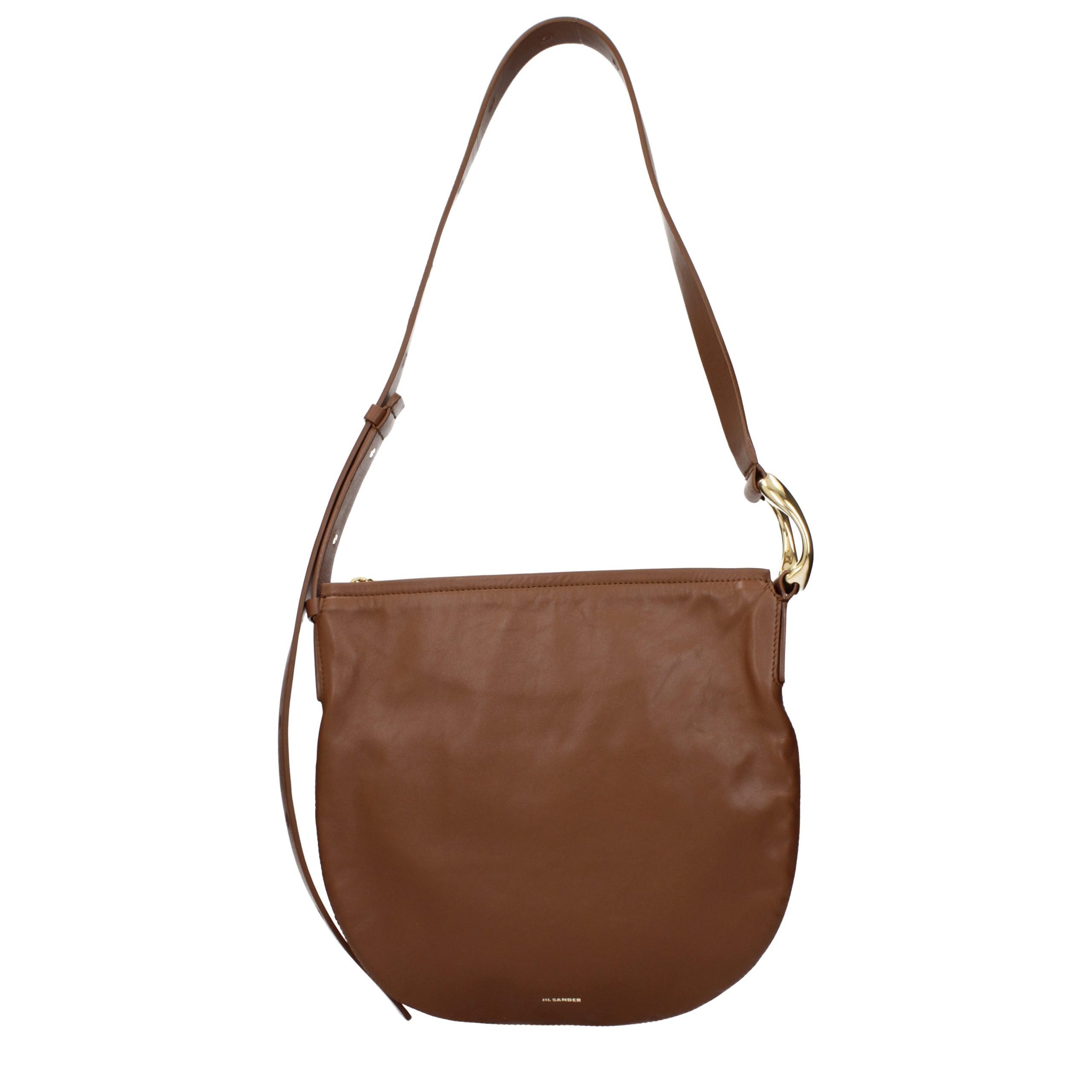 Jil Sander Brown Leather Crossbody Women's Bag