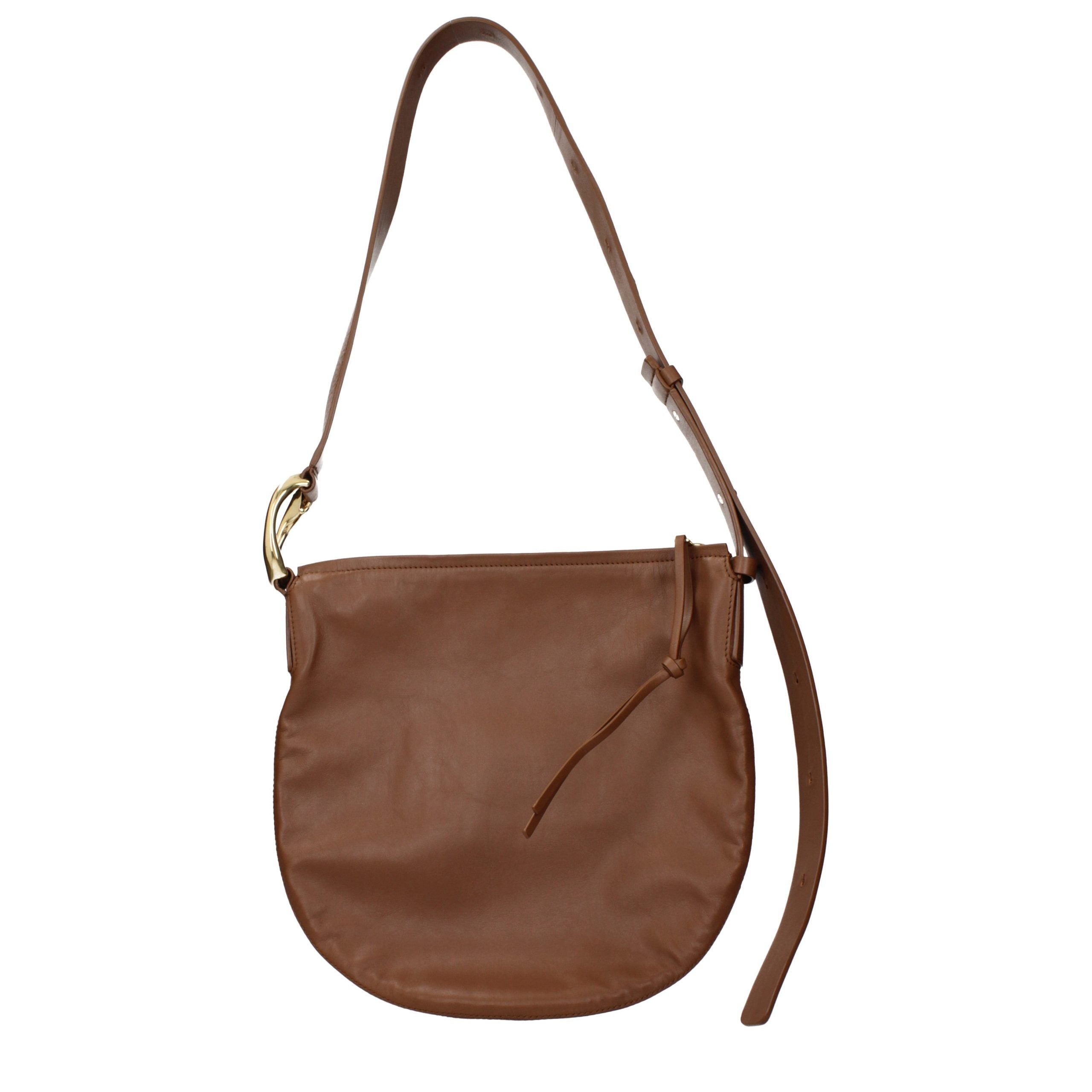 Jil Sander Brown Leather Crossbody Women's Bag