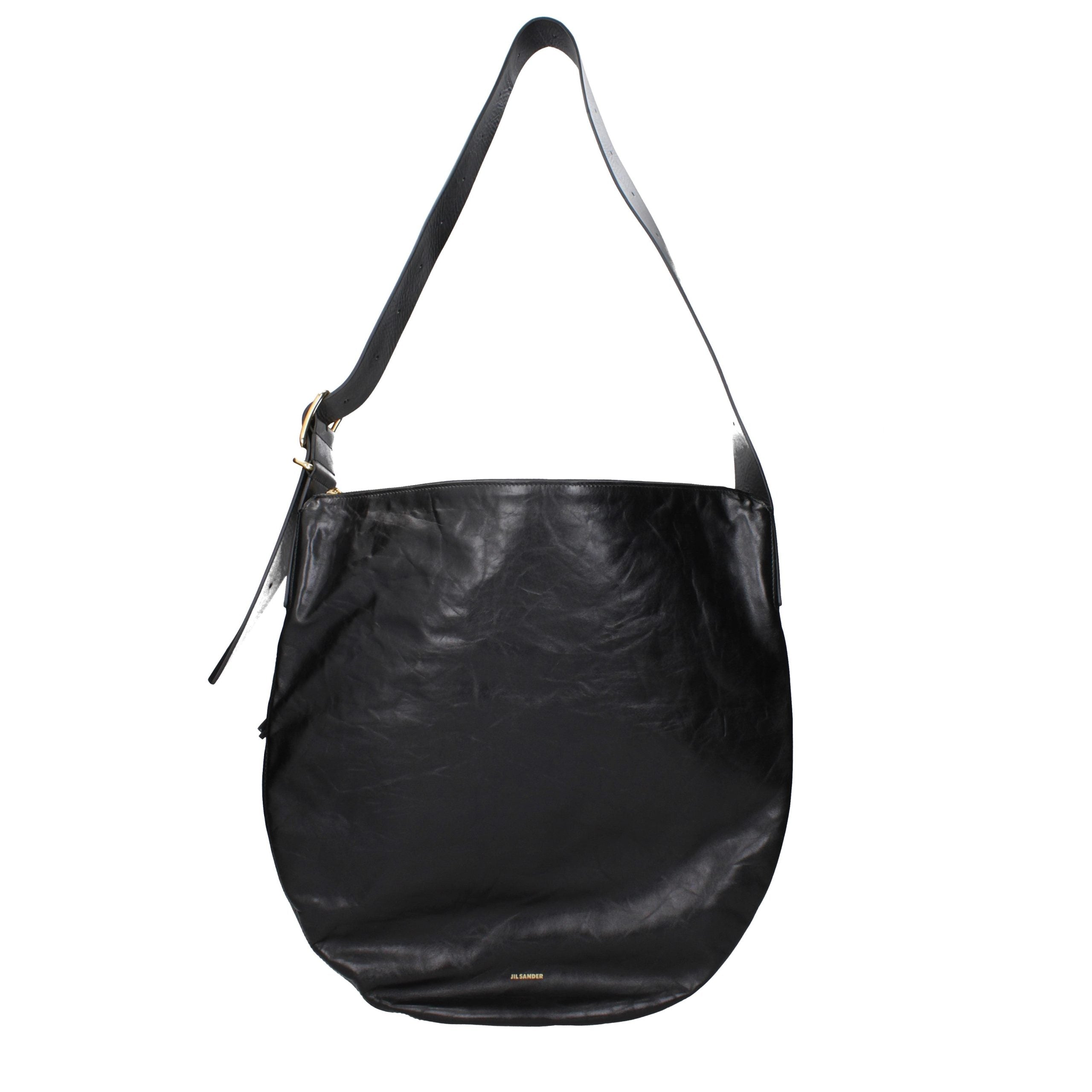 Jil Sander Black Leather Crossbody Women's Bag