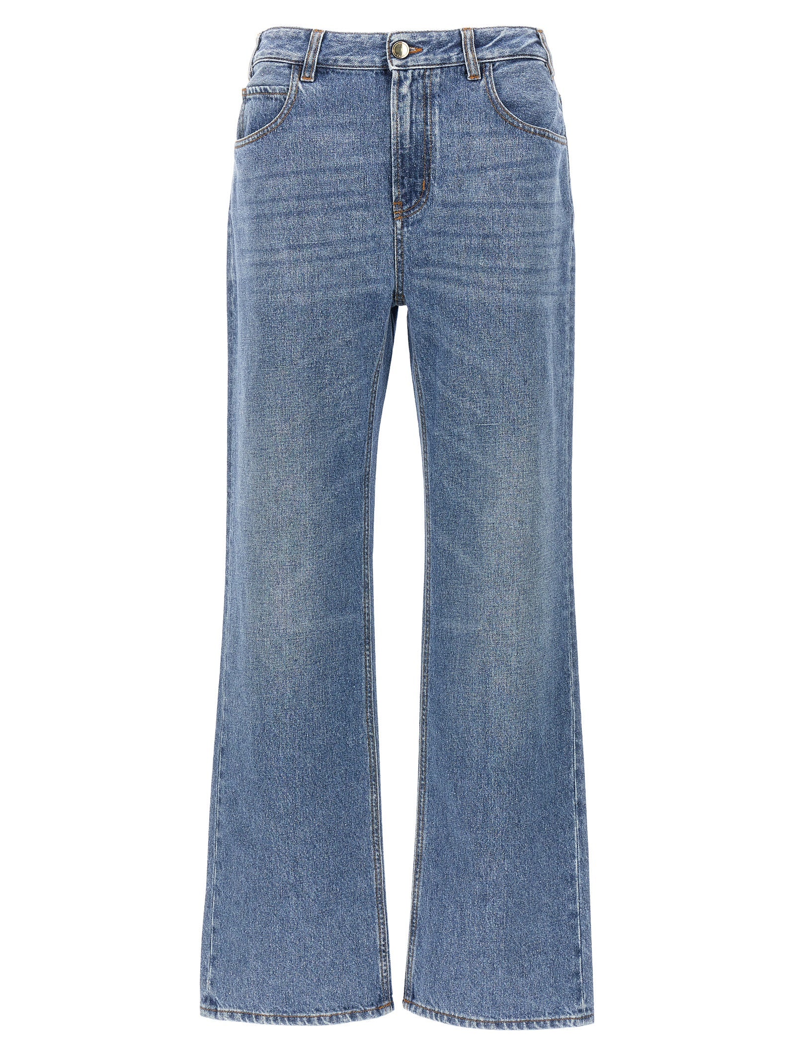 Chloé Blue Cotton High-Waisted Women's Jean
