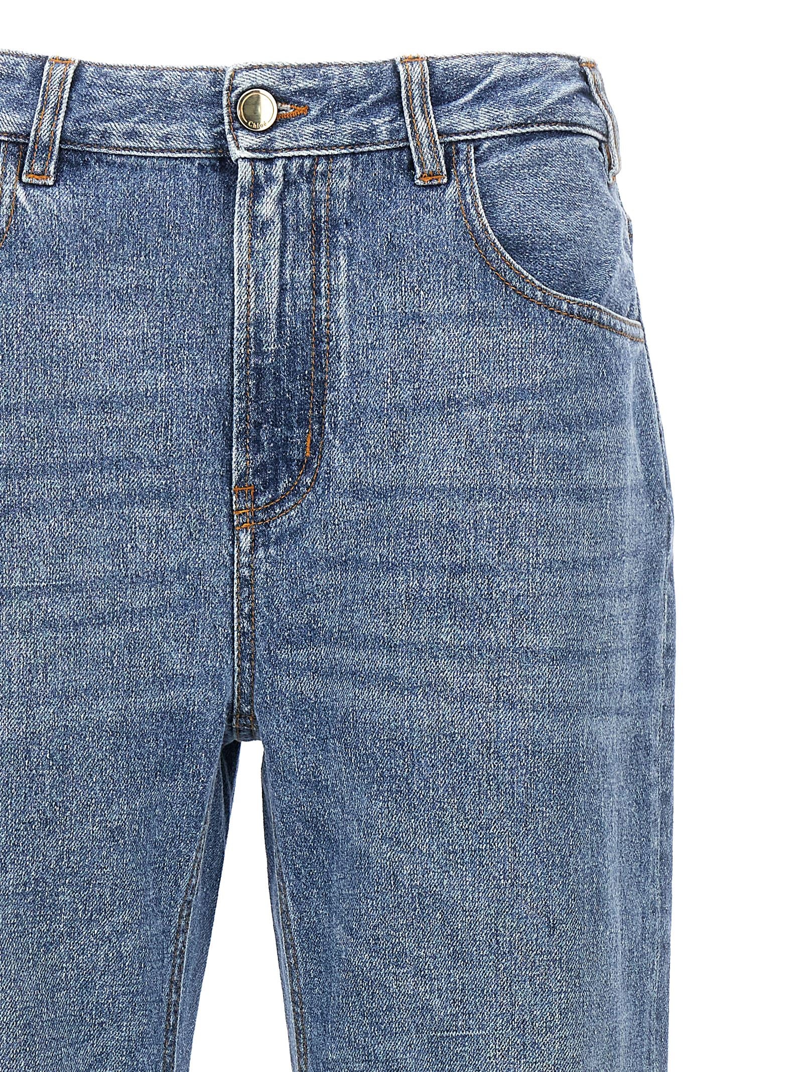 Chloé Blue Cotton High-Waisted Women's Jean