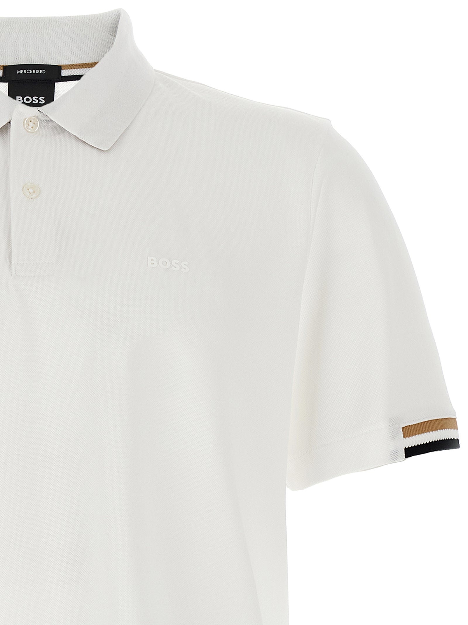 Hugo Boss White Cotton Polo Men's Shirt