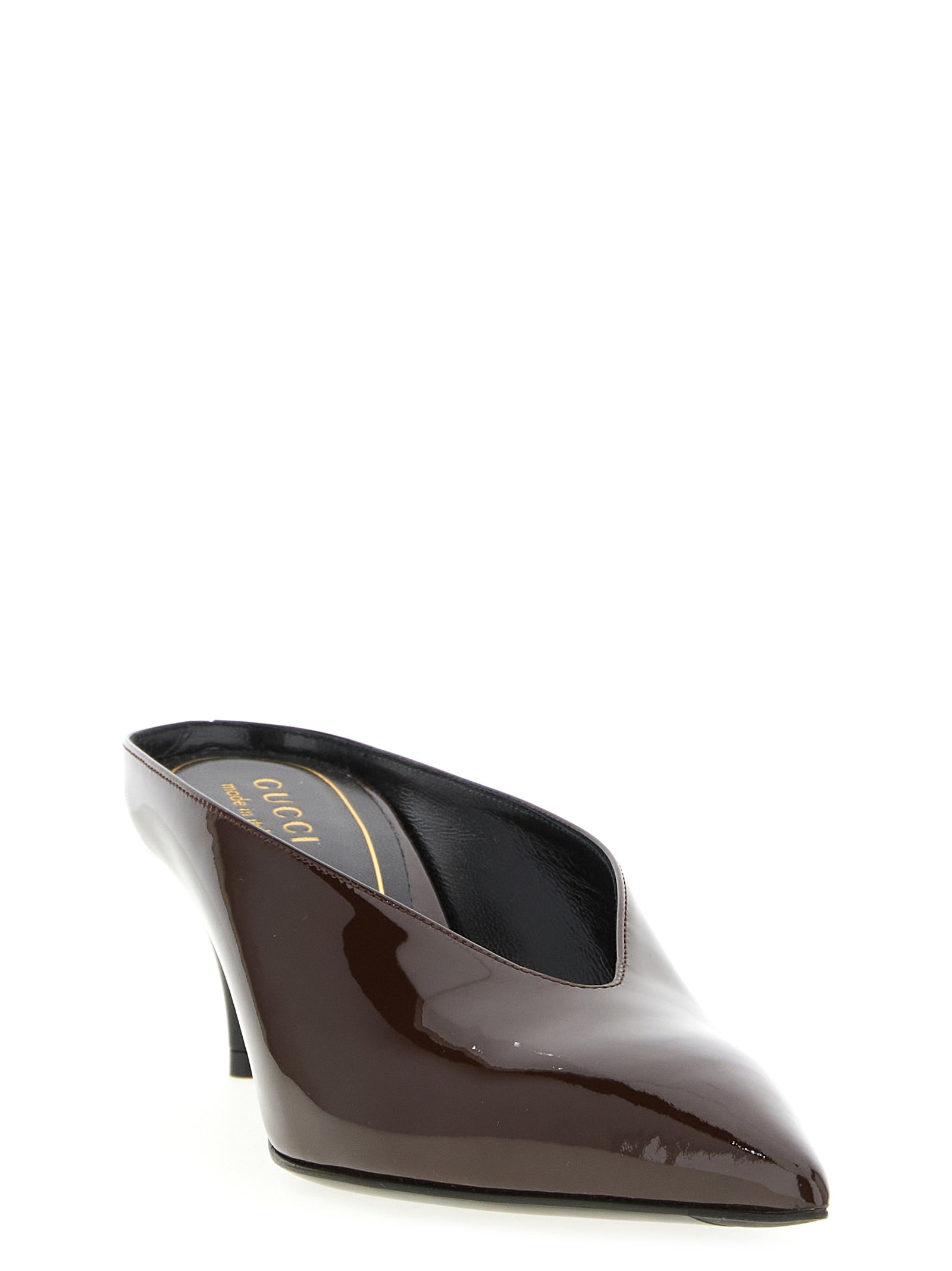 Gucci Bordeaux Calfskin Mid Heel Women's Pumps