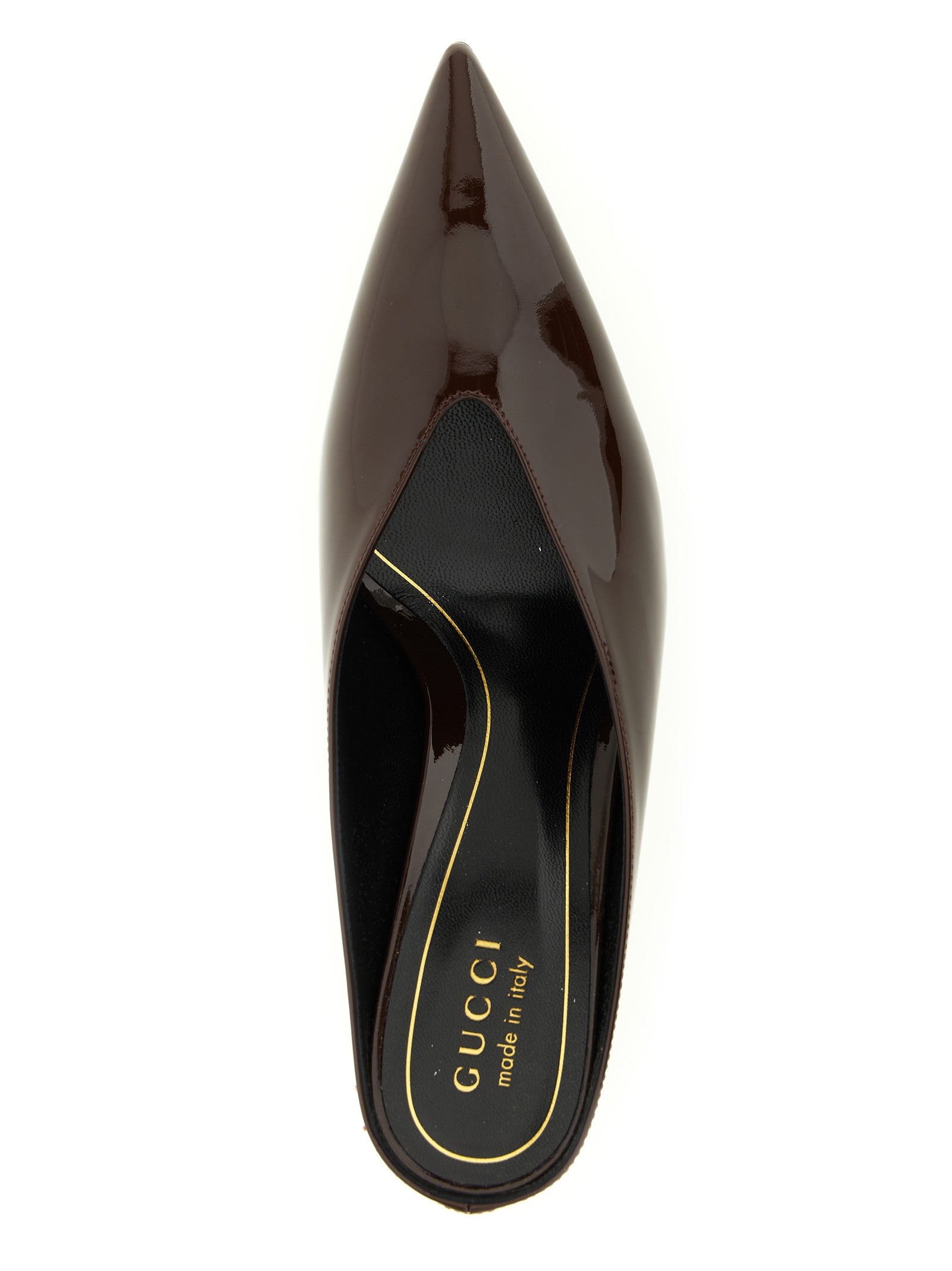 Gucci Bordeaux Calfskin Mid Heel Women's Pumps