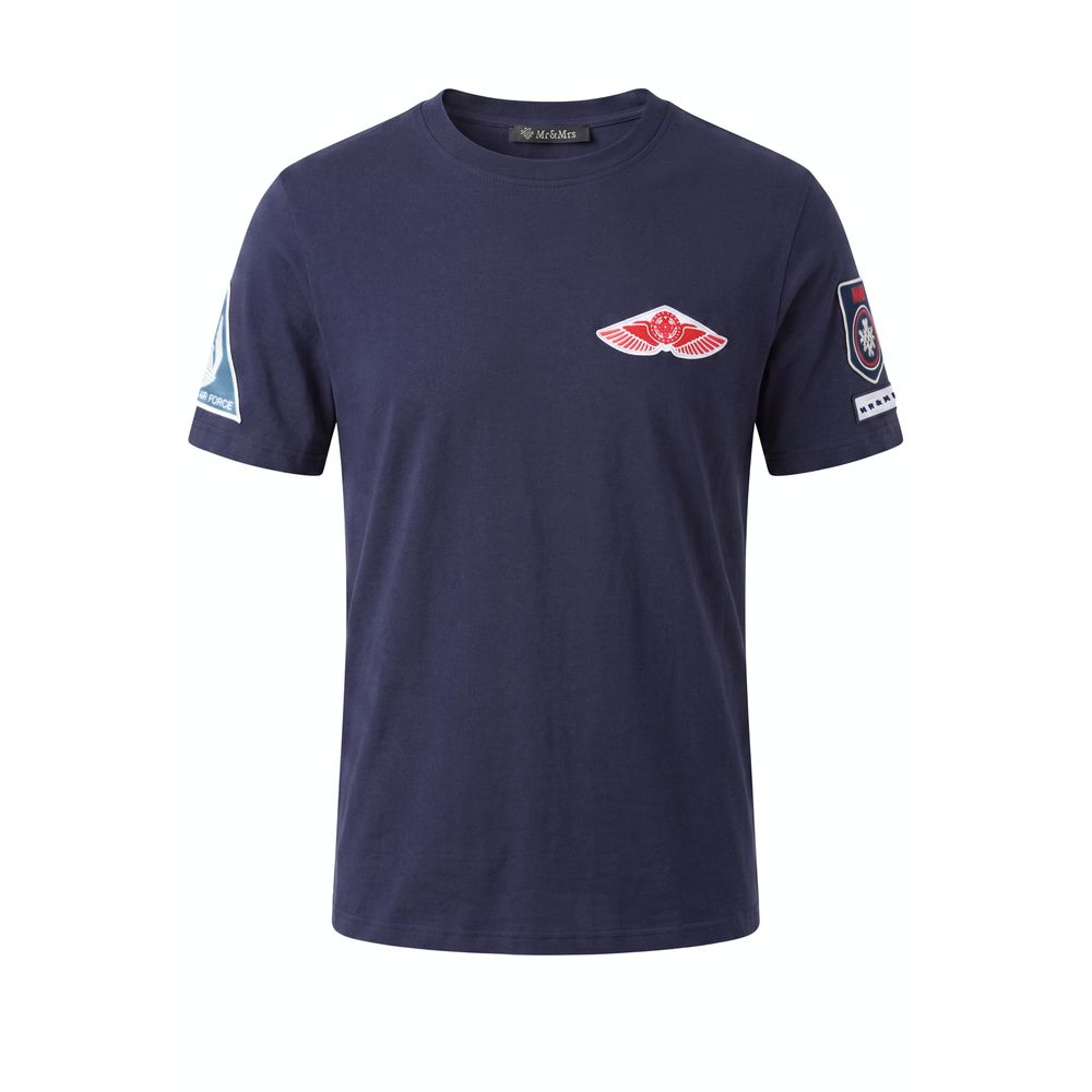 Mr&Mrs Italy Blue Cotton Men Men's T-shirt