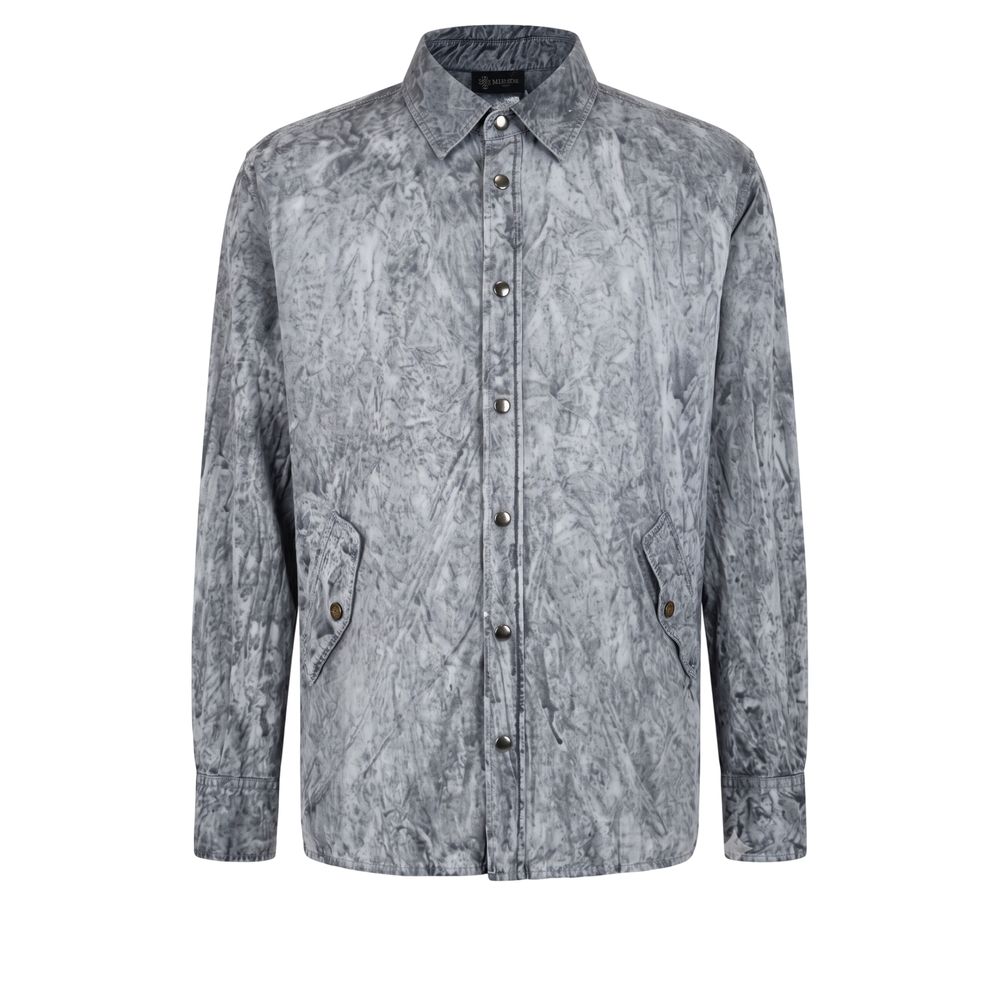 Mr&Mrs Italy Grey Viscose Men Men's Shirt