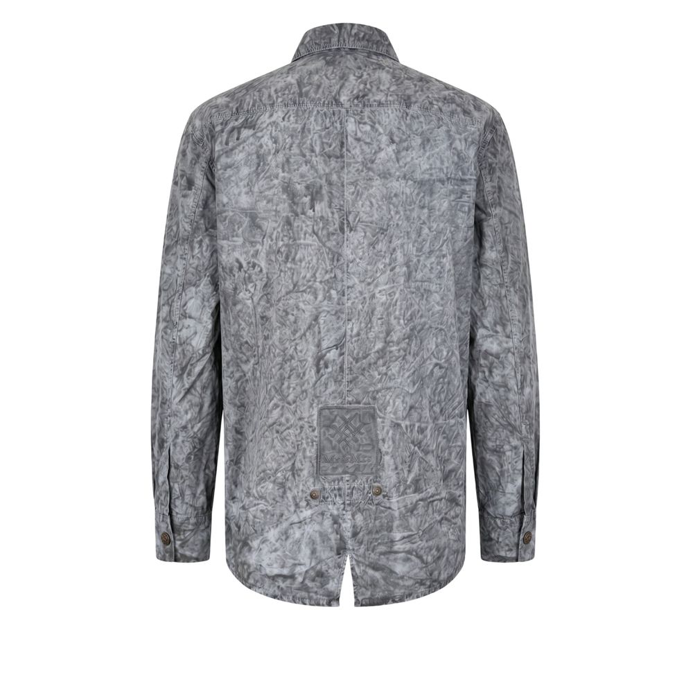 Mr&Mrs Italy Grey Viscose Men Men's Shirt