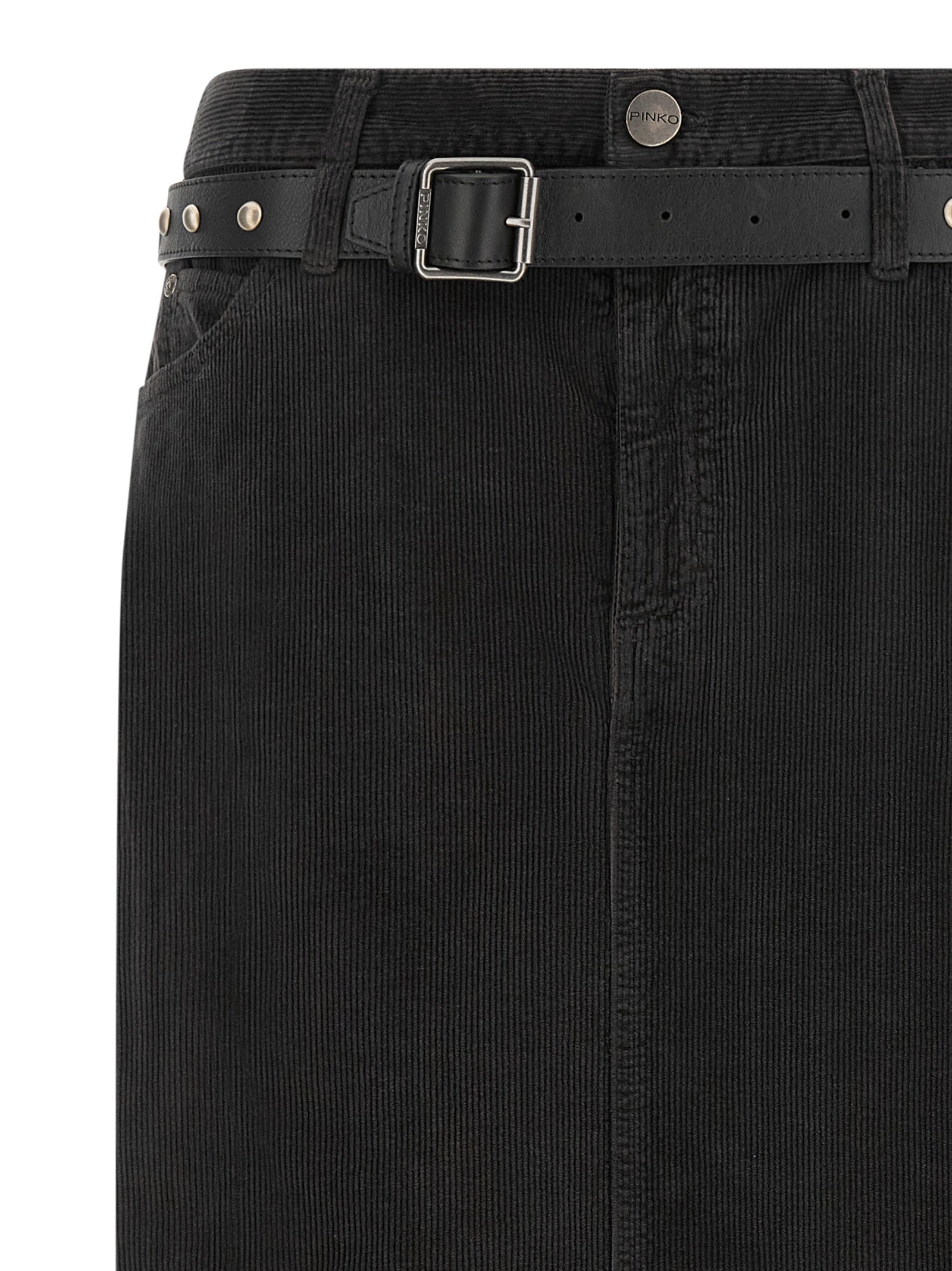 PINKO Black Cotton Midi Women's Skirt