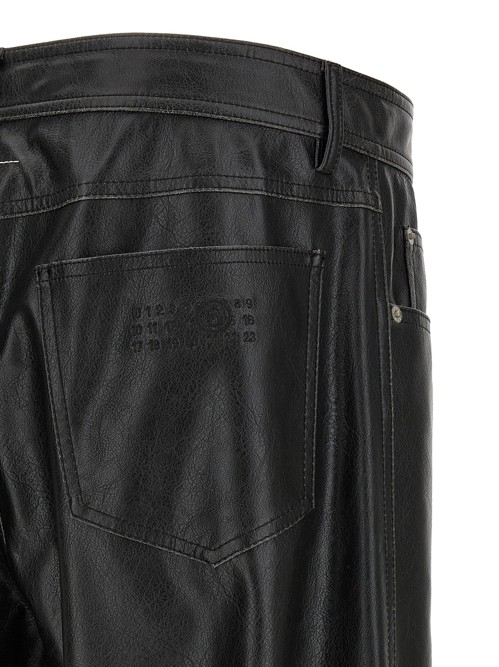 MM6 Maison Margiela Black Polyester Casual Men's Pants