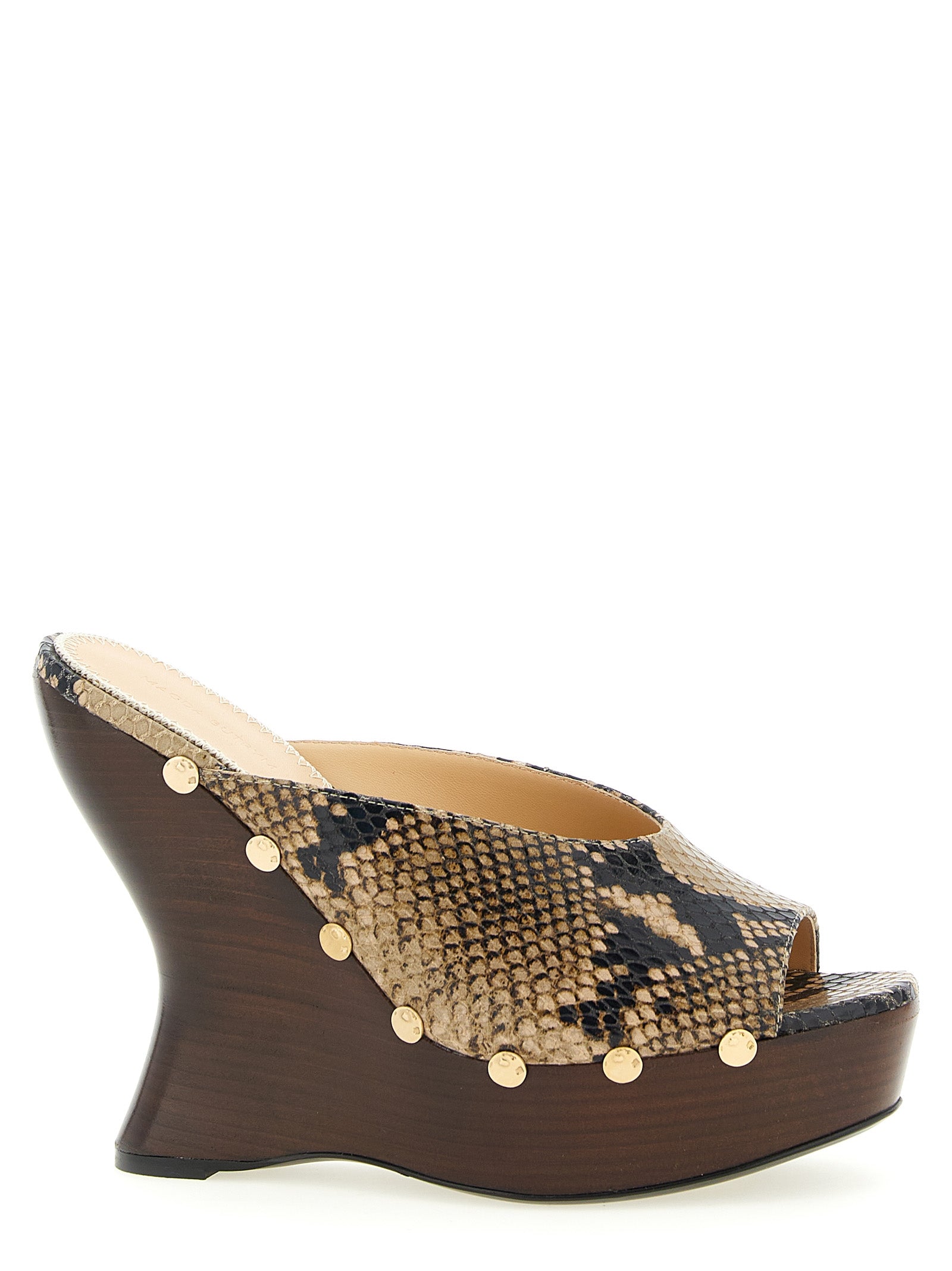 Magda Butrym Brown Calfskin Wedge Women's Sandals