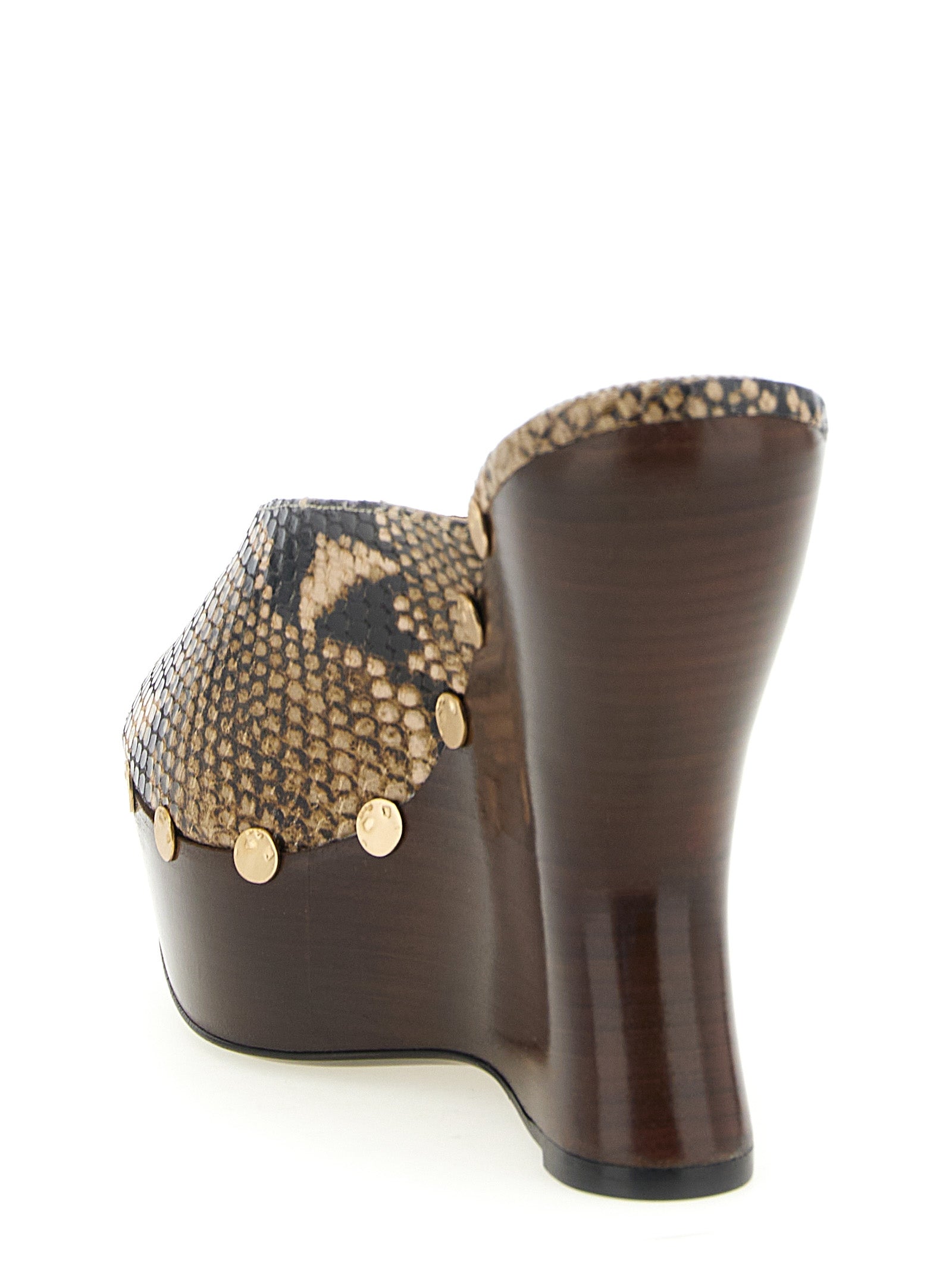 Magda Butrym Brown Calfskin Wedge Women's Sandals
