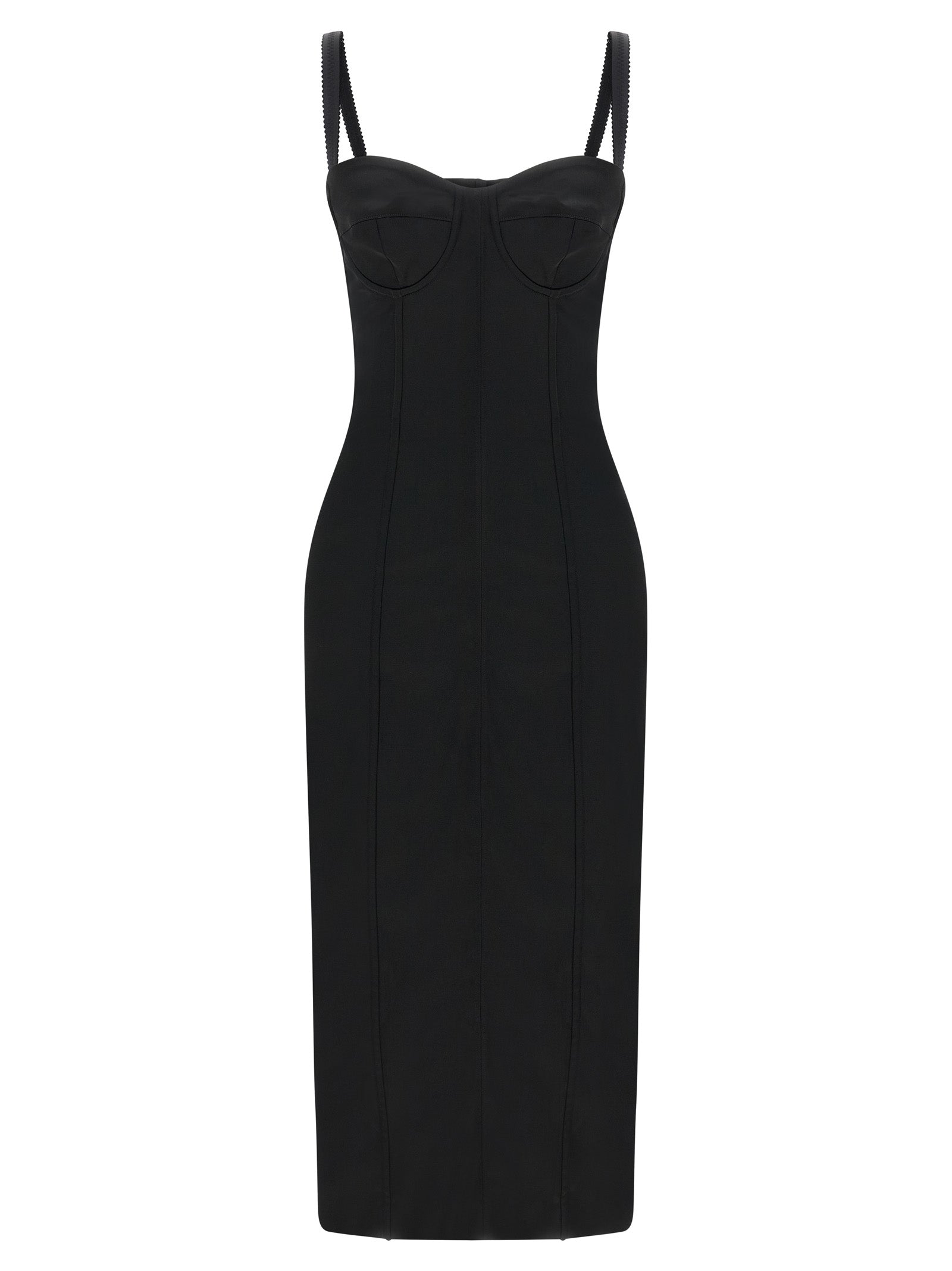 Dolce & Gabbana Black Acetate Midi Women's Dress
