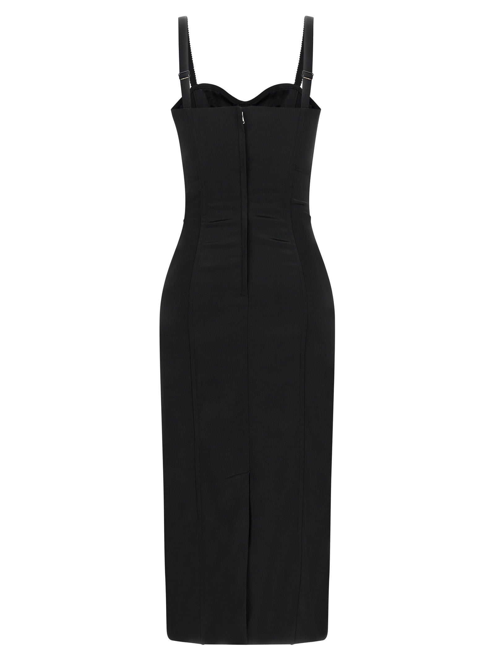 Dolce & Gabbana Black Acetate Midi Women's Dress