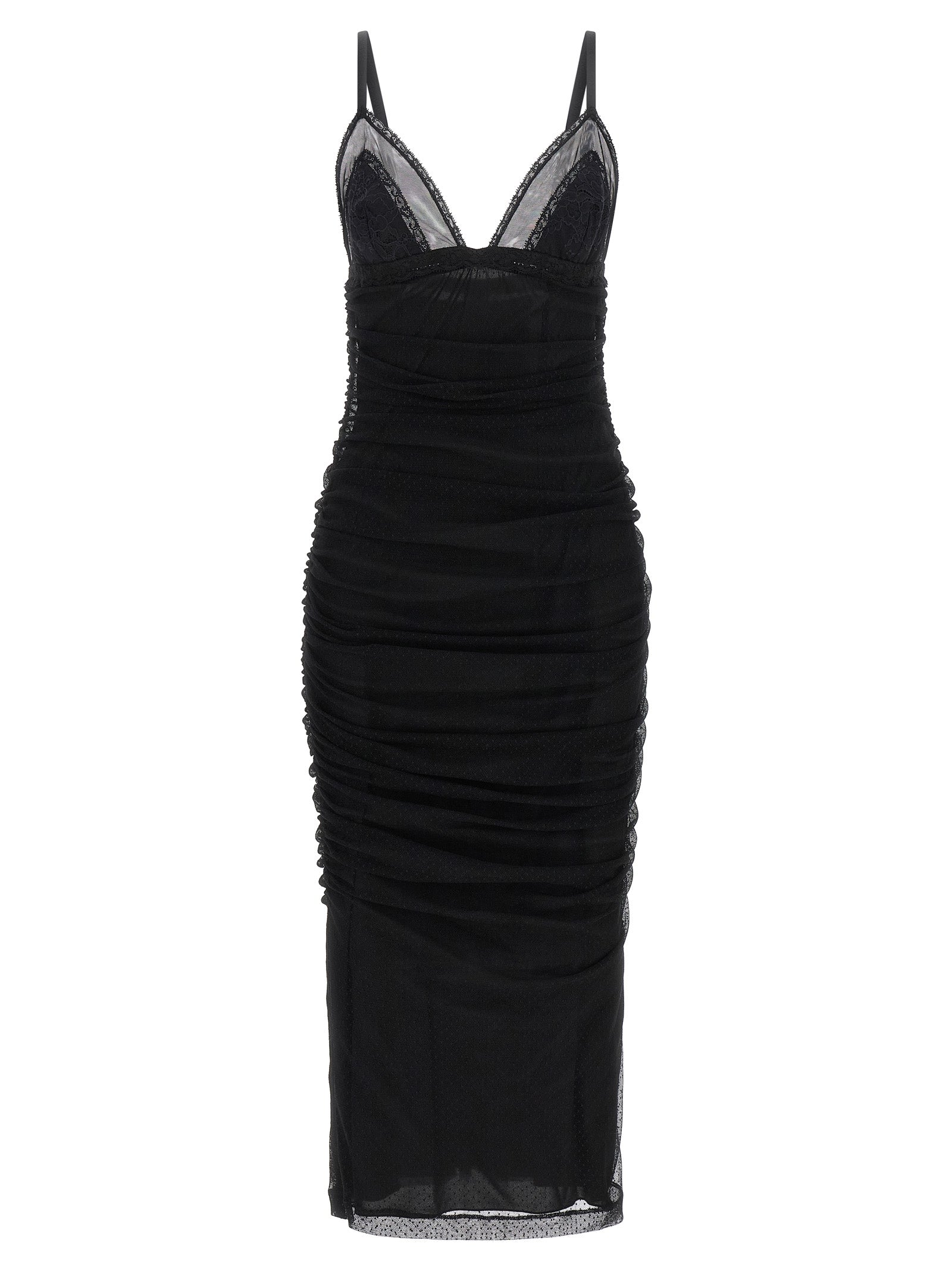 Dolce & Gabbana Black Polyamide Midi Women's Dress