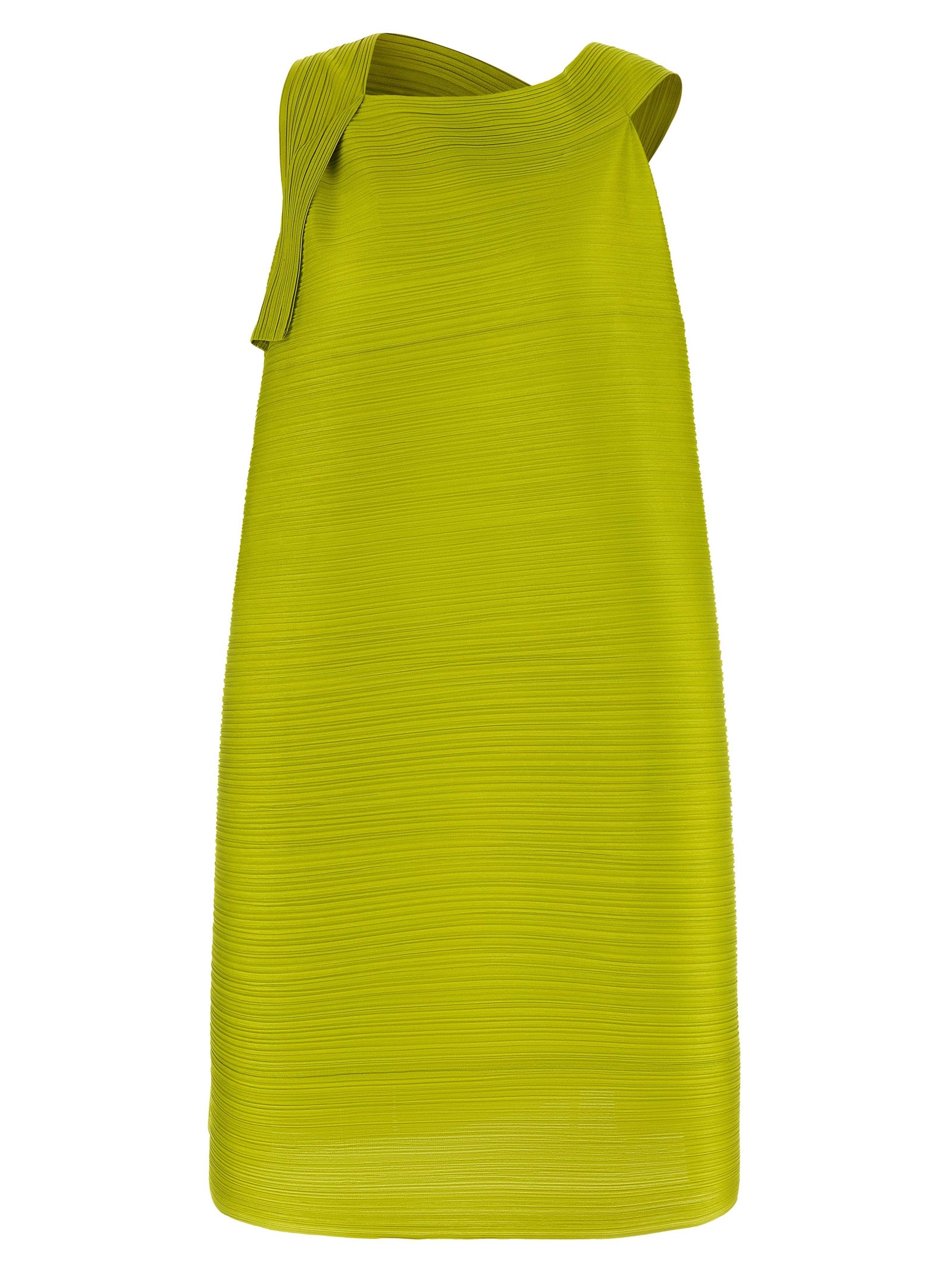 PLEATS PLEASE ISSEY MIYAKE Bicolor Polyester Midi Women's Dress