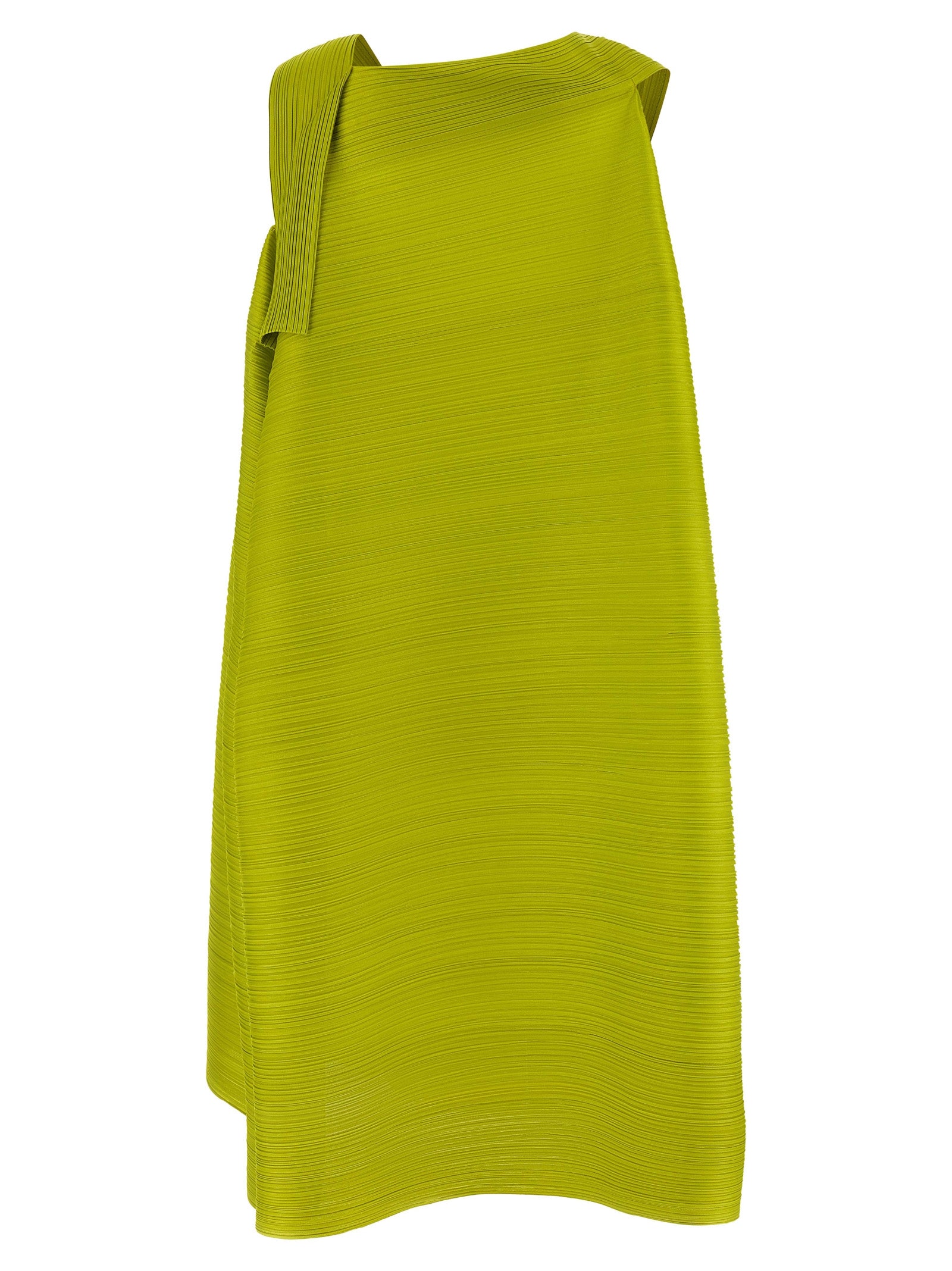 PLEATS PLEASE ISSEY MIYAKE Bicolor Polyester Midi Women's Dress