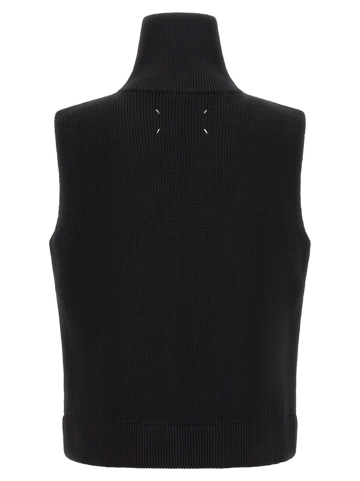 Maison Margiela Black Wool Sleeveles Men's Sweater