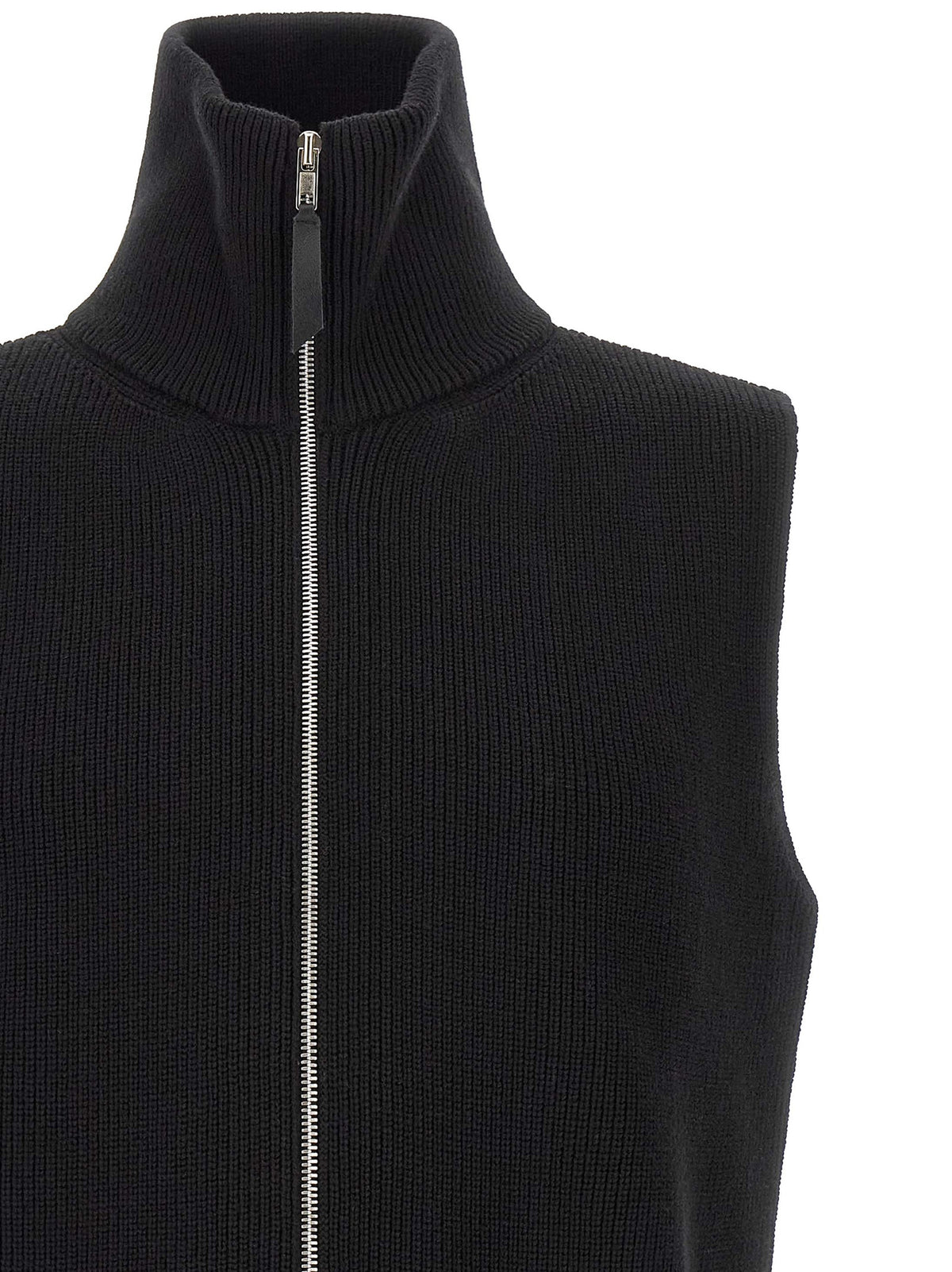 Maison Margiela Black Wool Sleeveles Men's Sweater