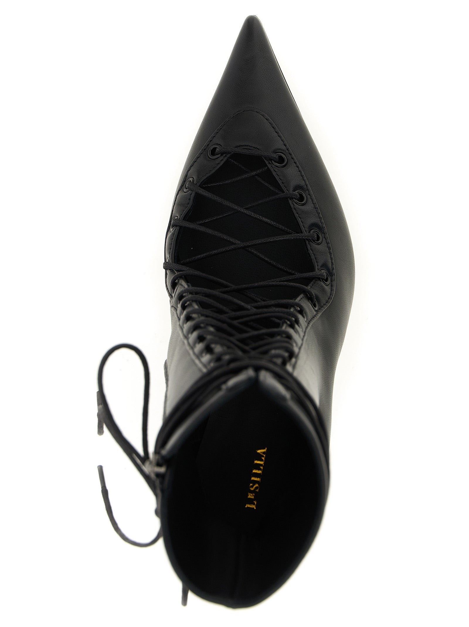 LE SILLA Black Lamb Leather Ankle Women's Boots