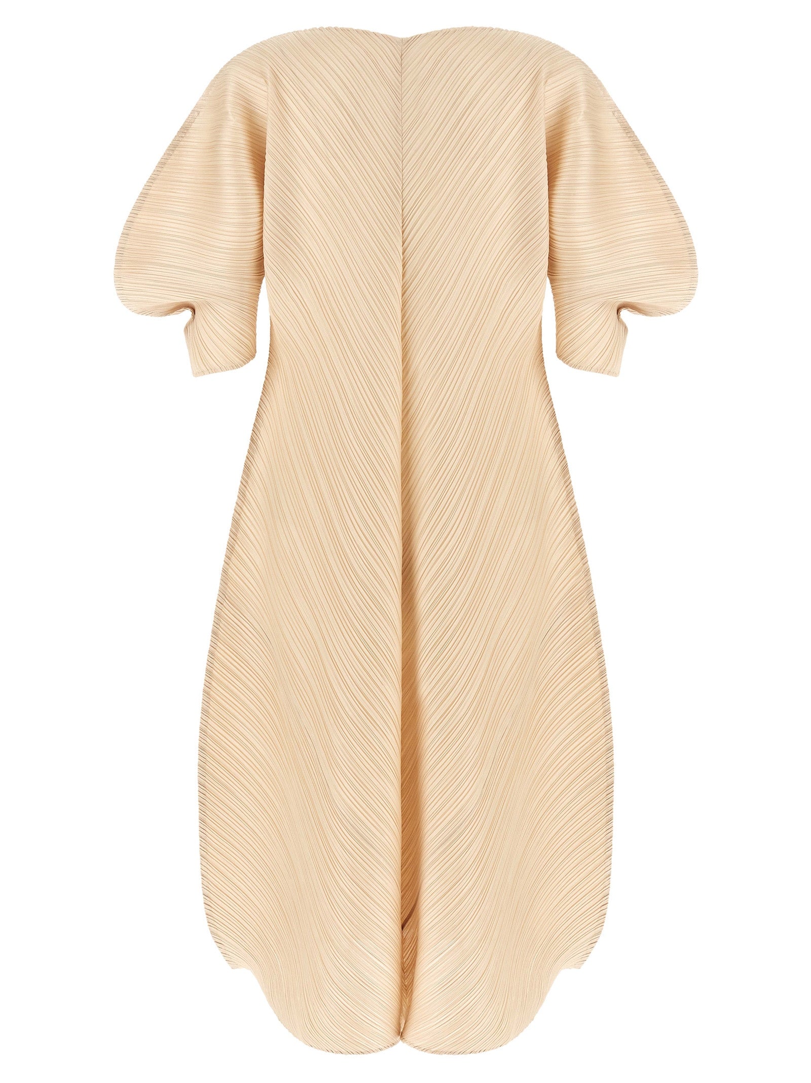 PLEATS PLEASE ISSEY MIYAKE Beige Polyester Midi Women's Dress