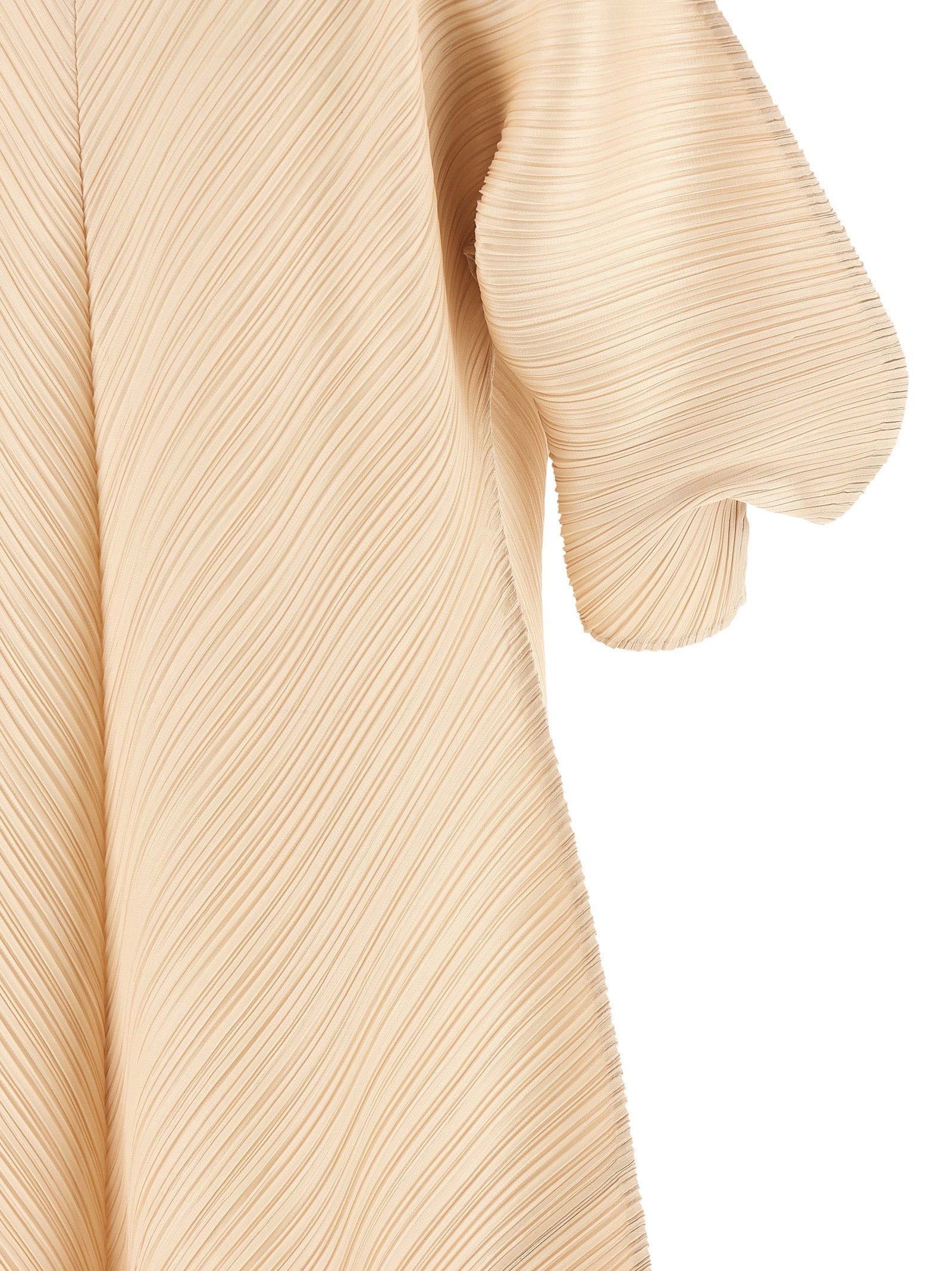 PLEATS PLEASE ISSEY MIYAKE Beige Polyester Midi Women's Dress