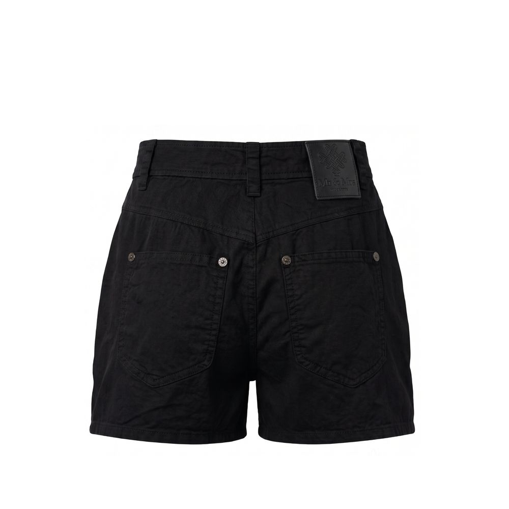 Mr&Mrs Italy Black Cotton Women Women's Shorts