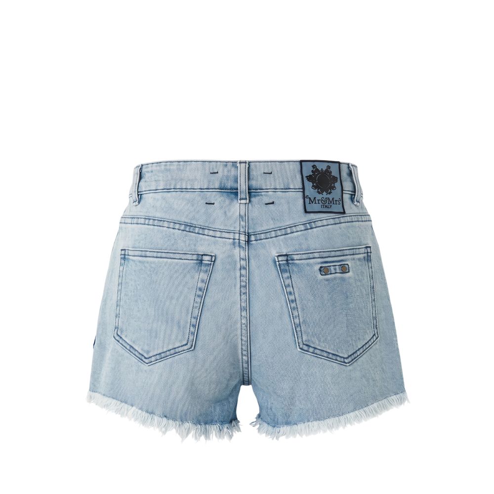 Mr&Mrs Italy Blue Cotton Women's Women's Short