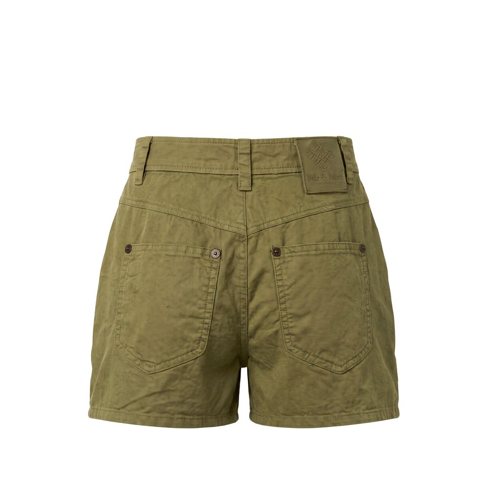 Mr&Mrs Italy Green Cotton Women Women's Shorts