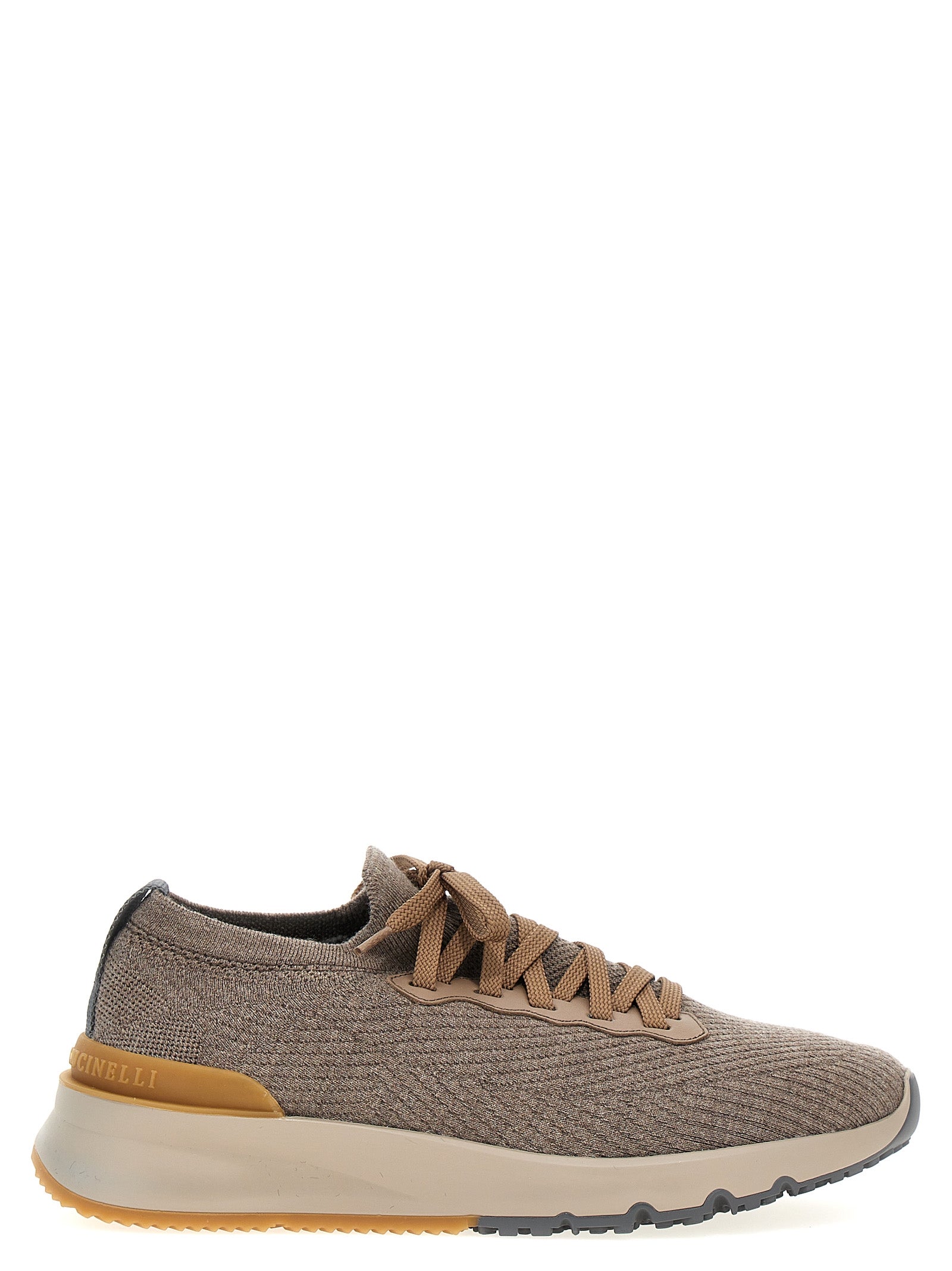 Brunello Cucinelli Gray Wool Low Top Men's Sneakers