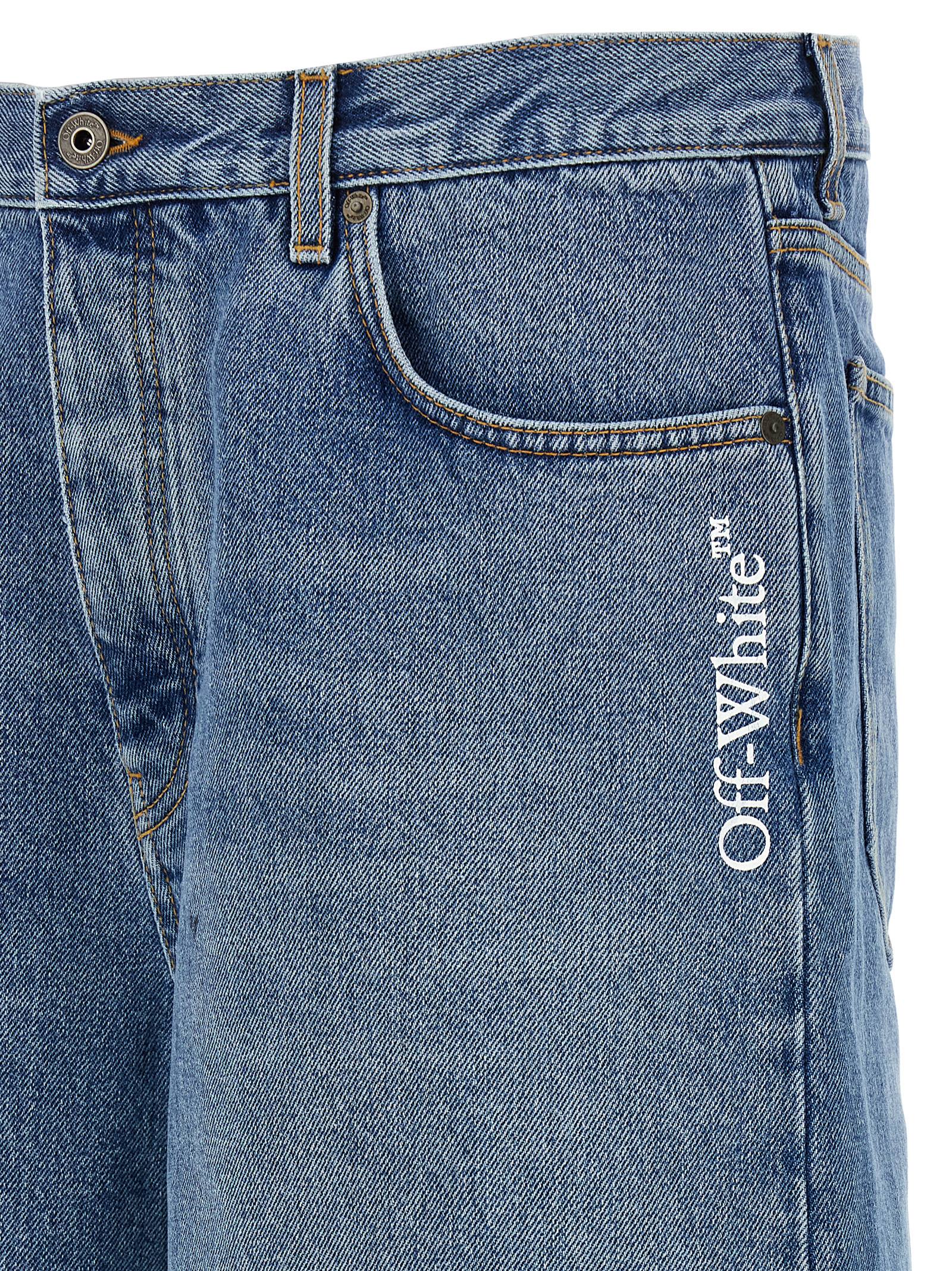 Off-White Blue Cotton Bermuda Men's Shorts
