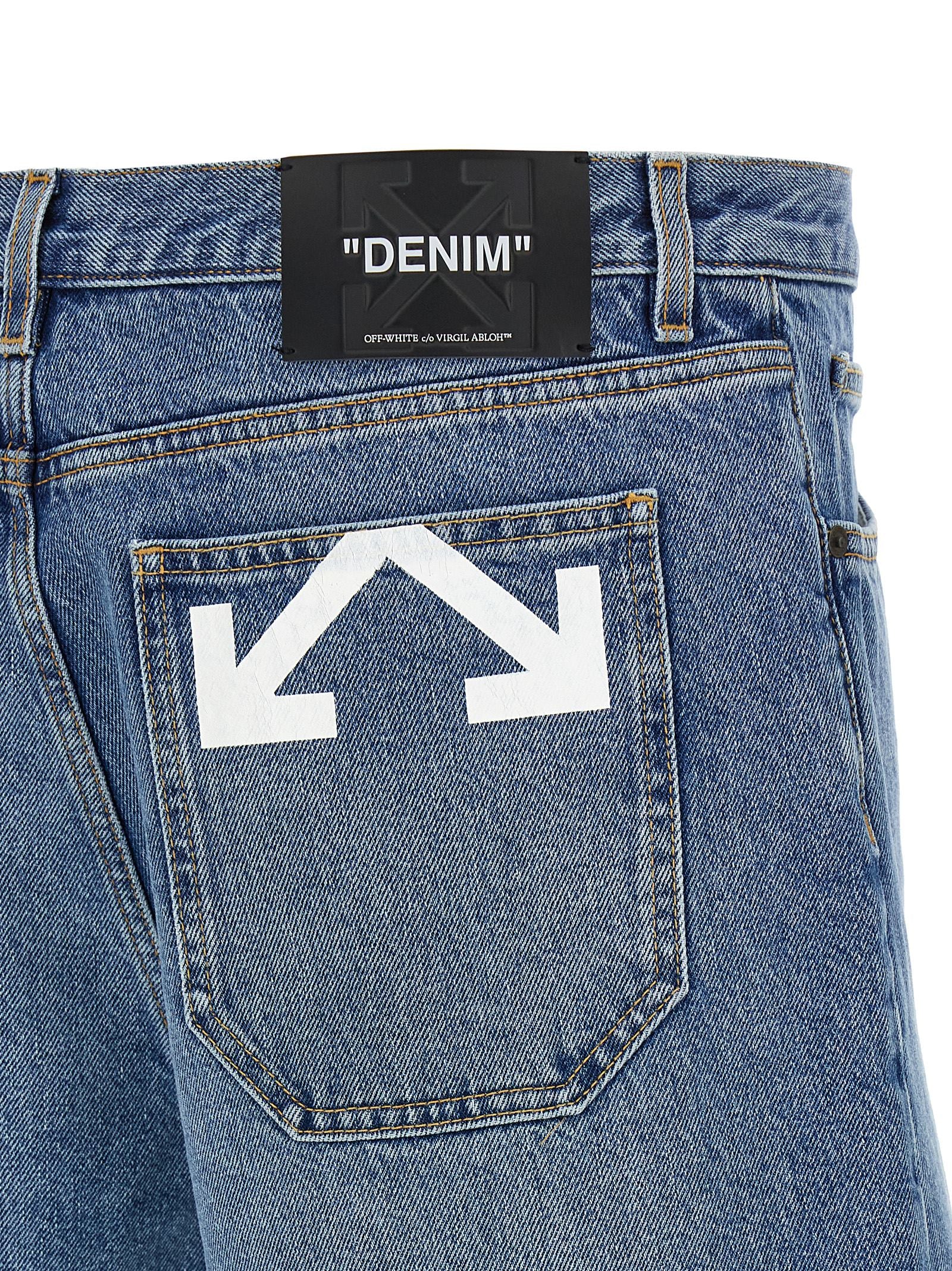 Off-White Blue Cotton Bermuda Men's Shorts