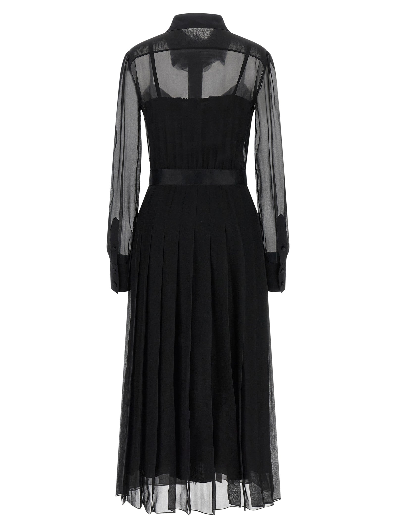 Dolce & Gabbana Black Silk Midi Women's Dress