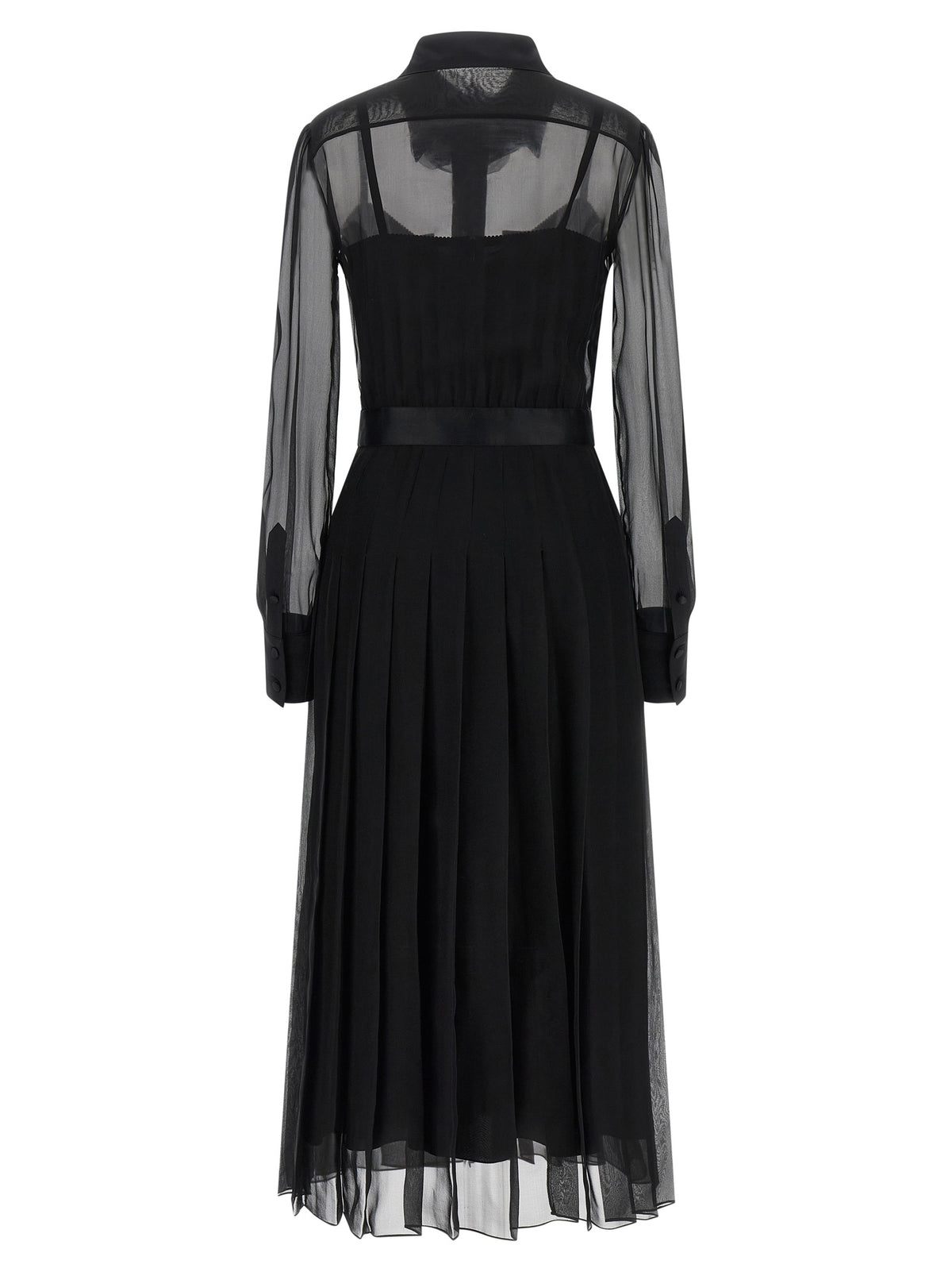 Dolce & Gabbana Black Silk Midi Women's Dress